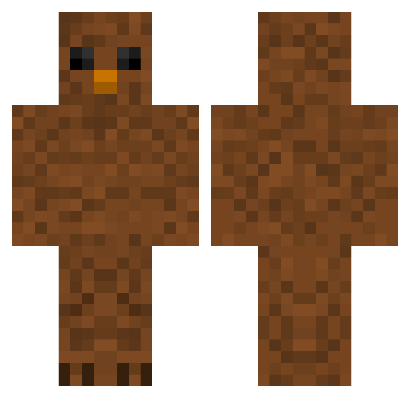 KiwiPVP Minecraft skin, front and back view