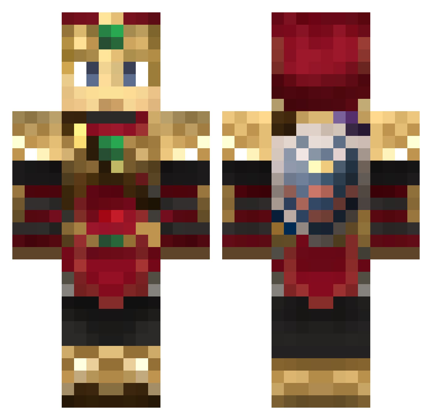Roteve Minecraft skin, front and back view