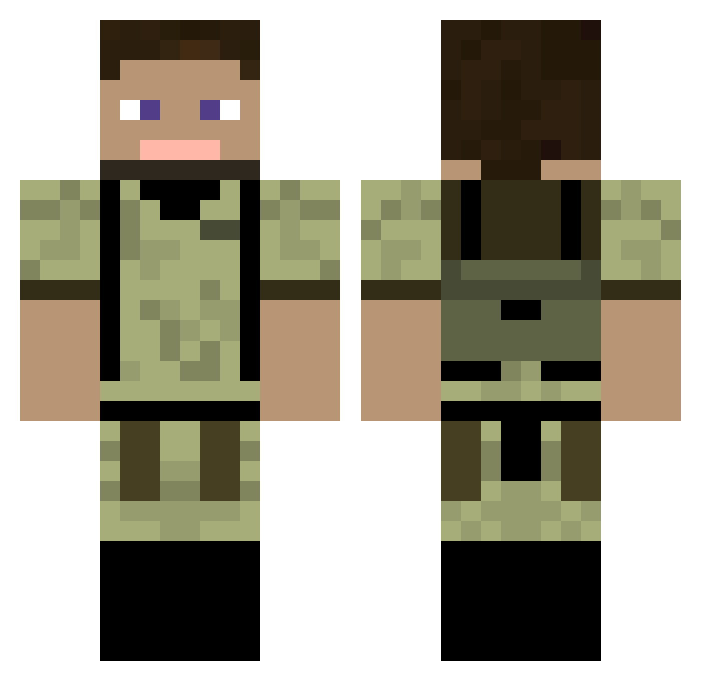 Carroll Minecraft skin, front and back view