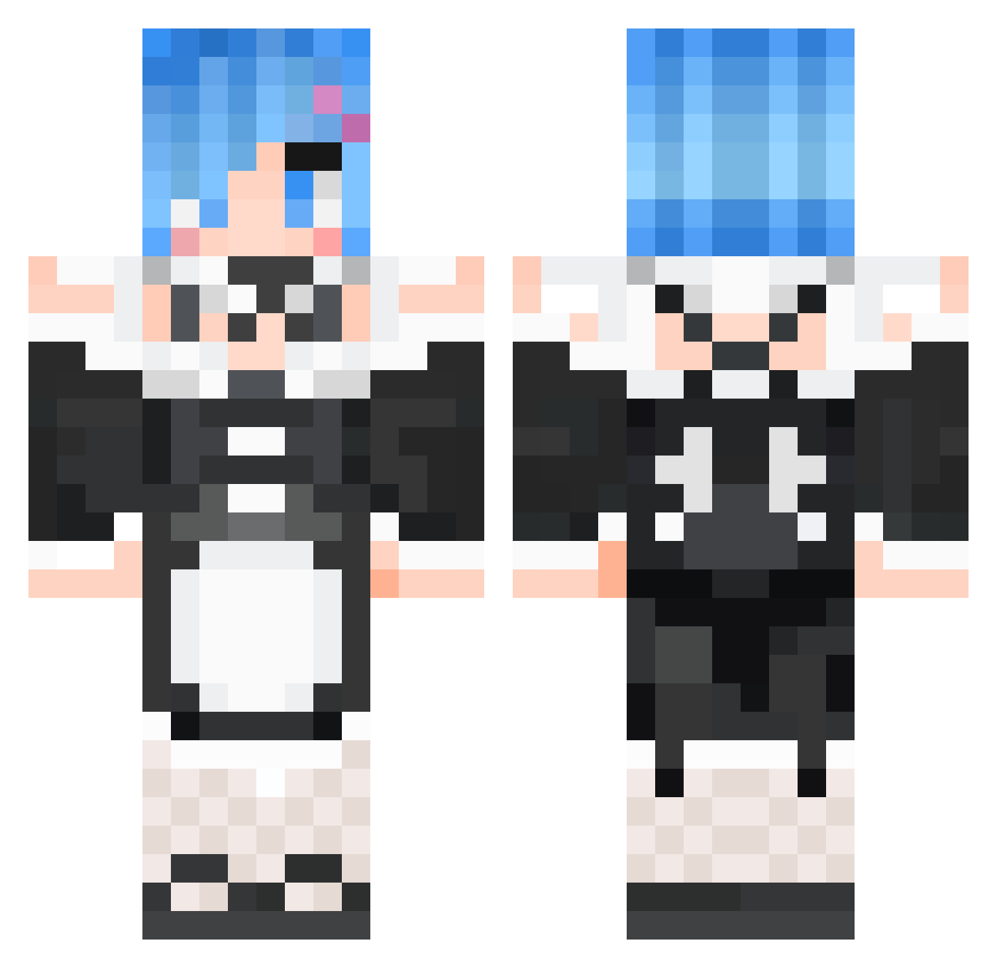 RZ_Rem Minecraft skin, front and back view