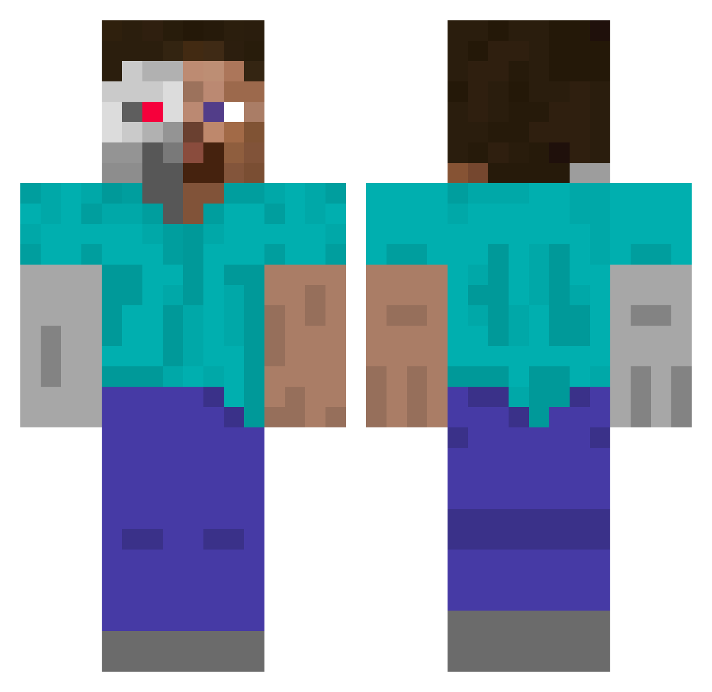 CydoxPlayz Minecraft skin, front and back view