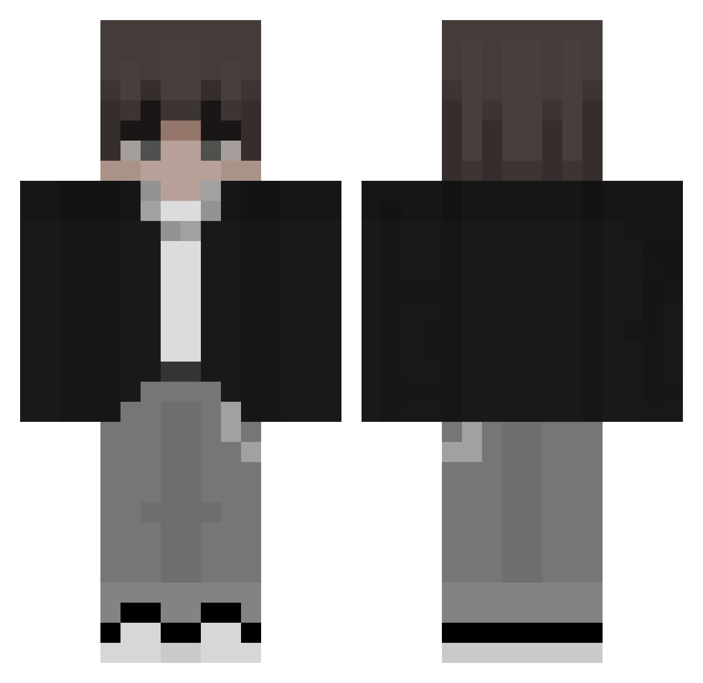 Chernobog21 Minecraft skin, front and back view
