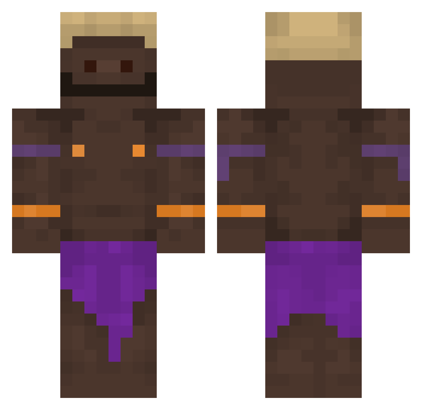 DanIchSenpaI Minecraft skin, front and back view