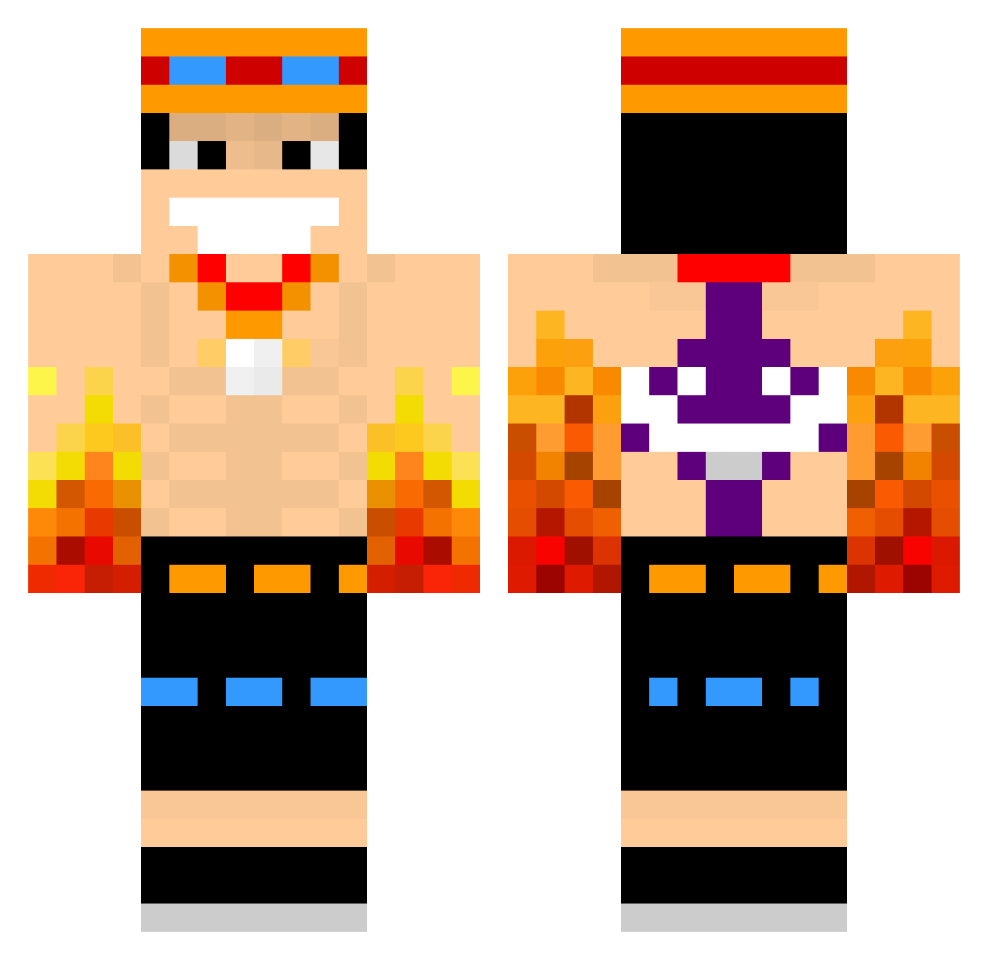 Fusain Minecraft skin, front and back view
