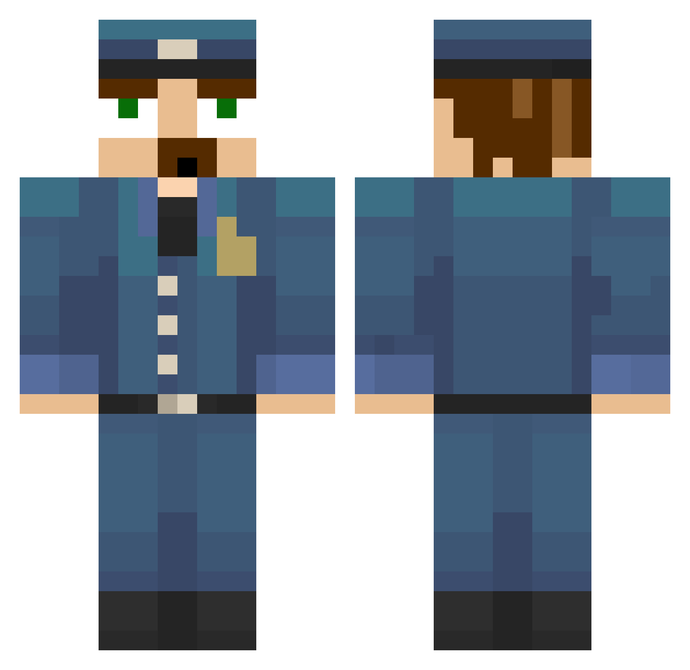 Kyza_Rot Minecraft skin, front and back view