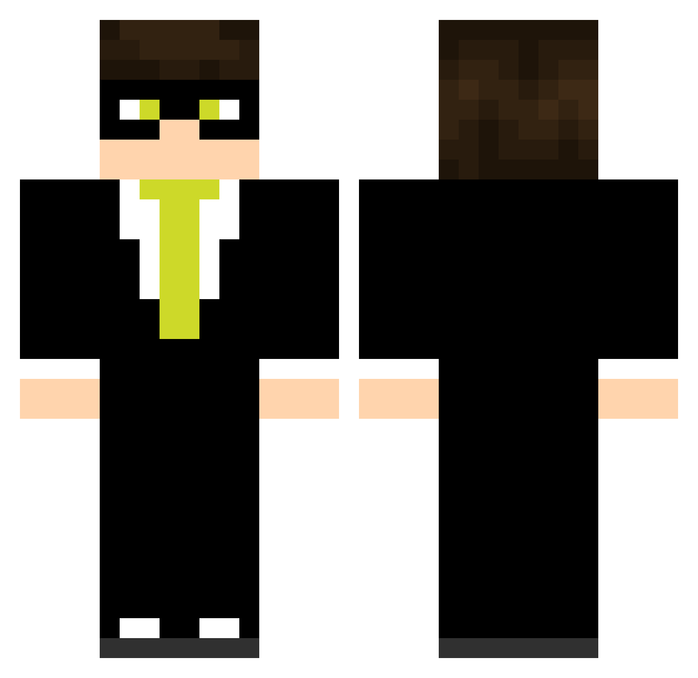 Alisnky Minecraft skin, front and back view