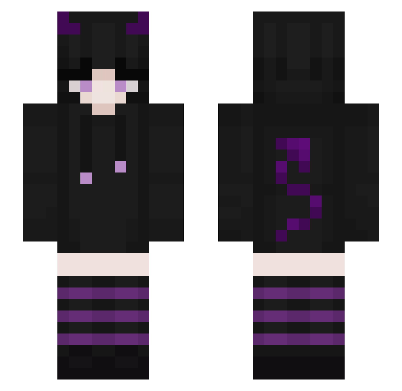 xMobyyyy Minecraft skin, front and back view