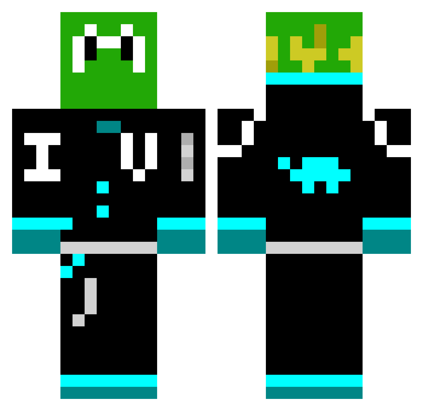 Tschillgrot Minecraft skin, front and back view