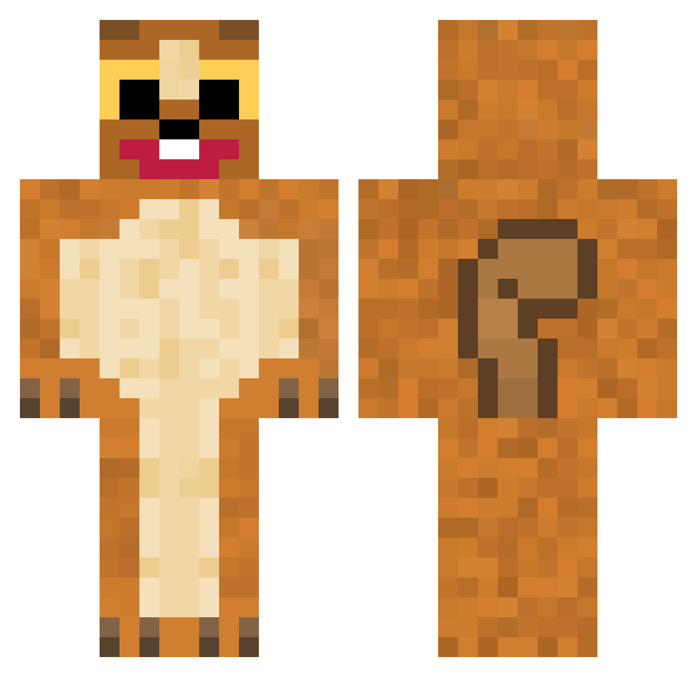 truestbluu Minecraft skin, front and back view
