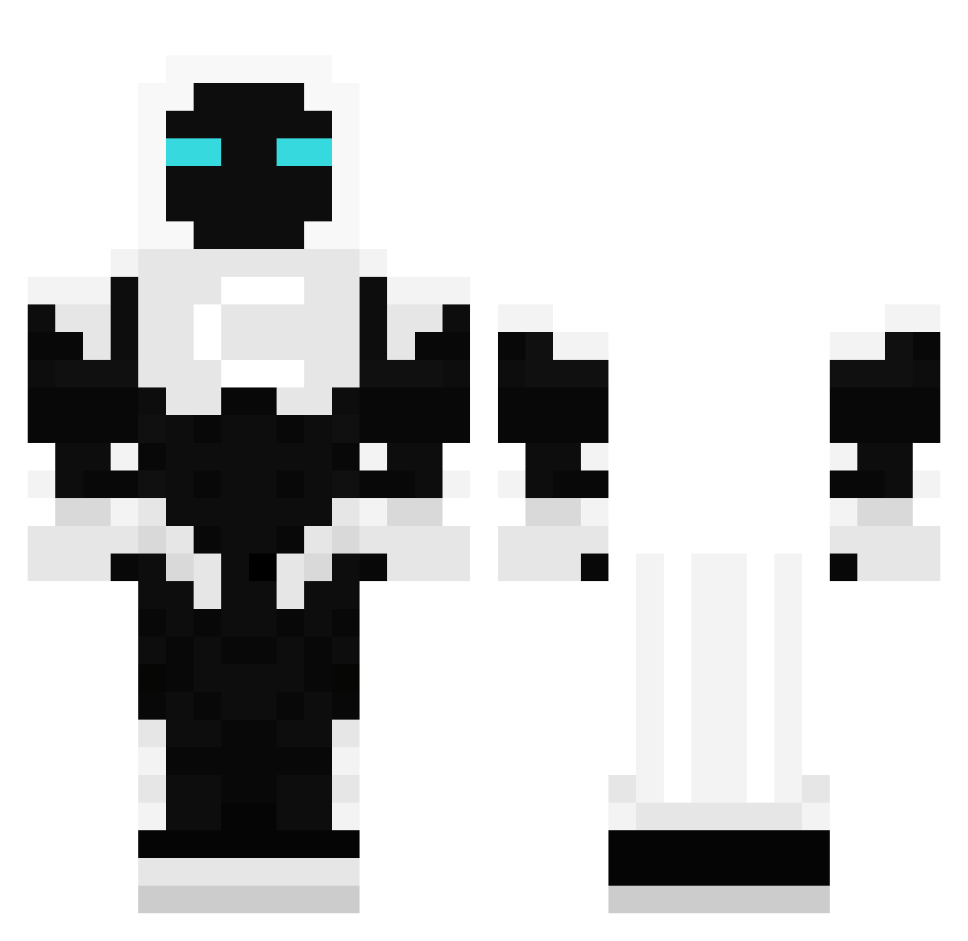 AntiLogic Minecraft skin, front and back view