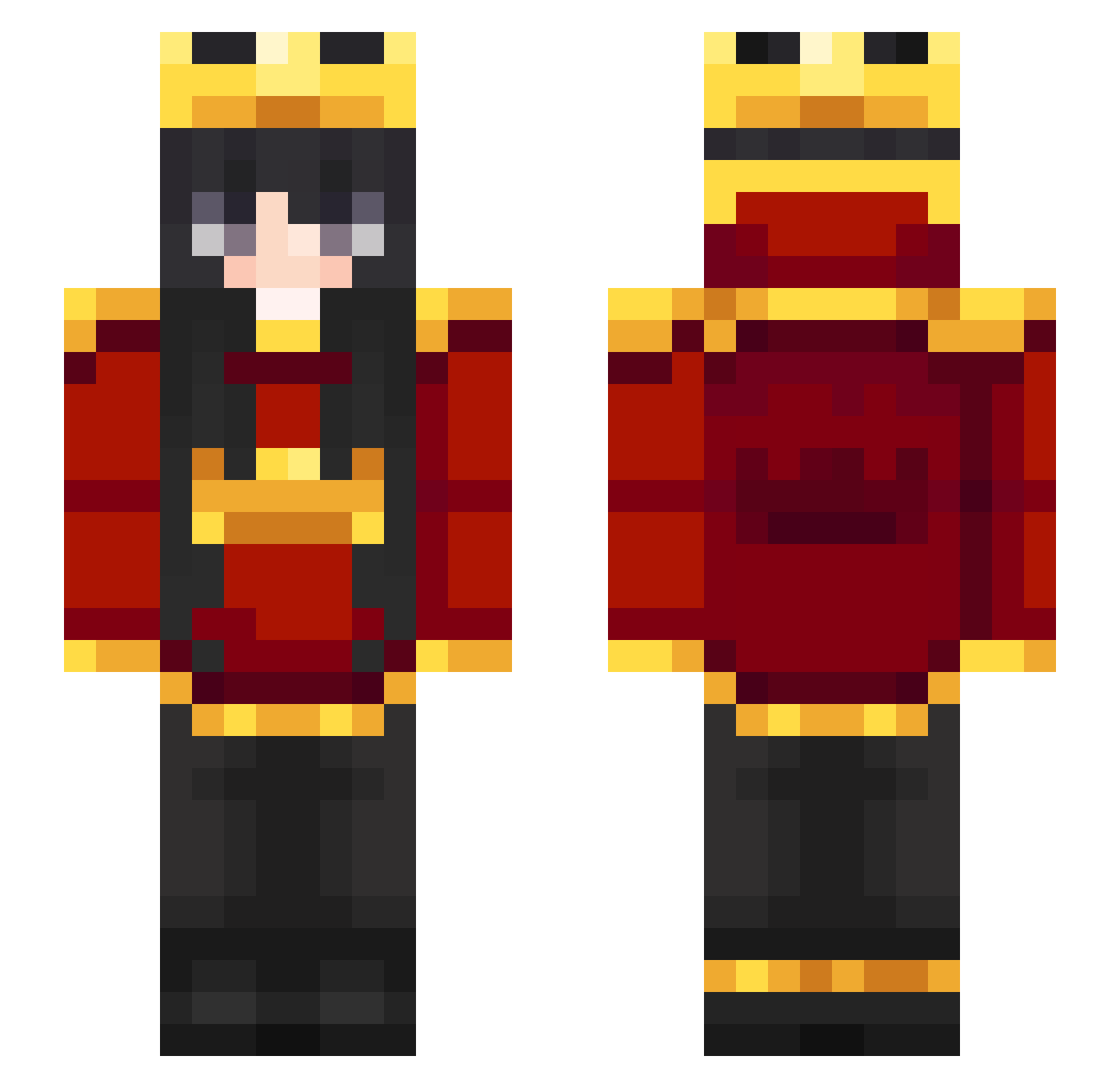 reeeeeeeeeeee Minecraft skin, front and back view