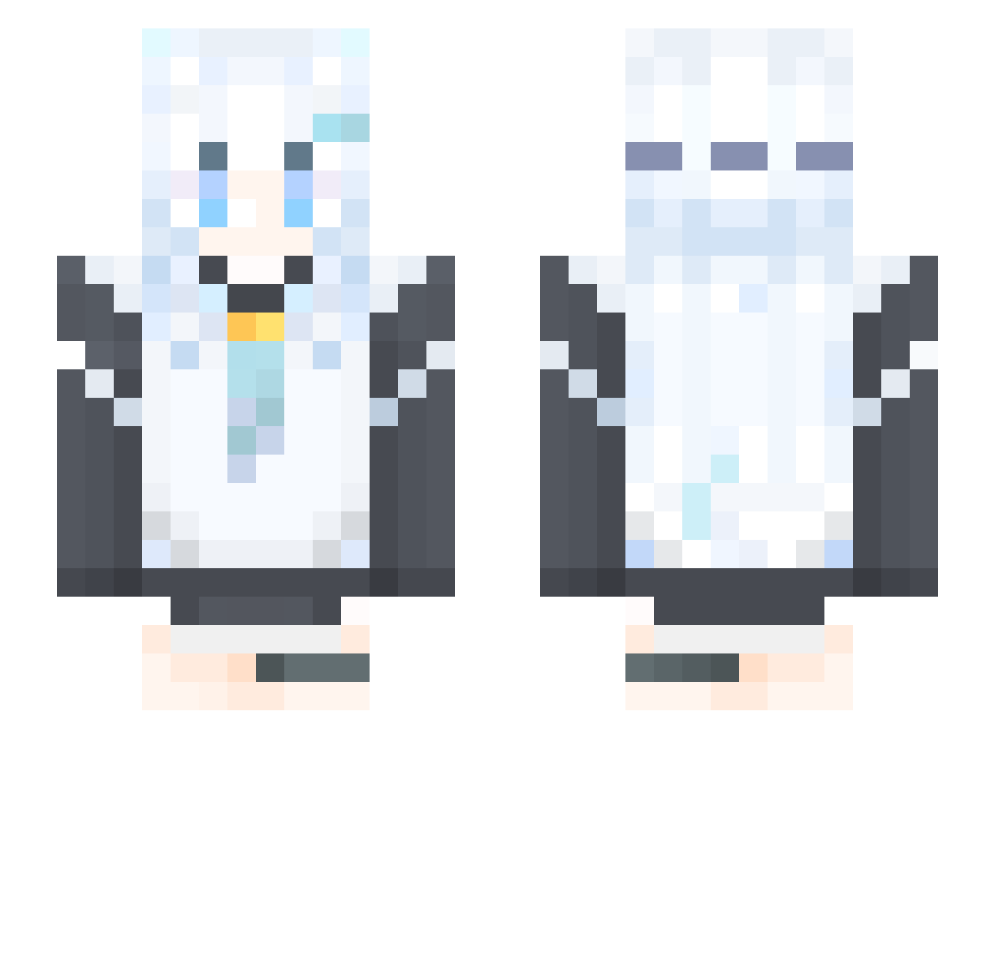 Happy__Ghast Minecraft skin, front and back view
