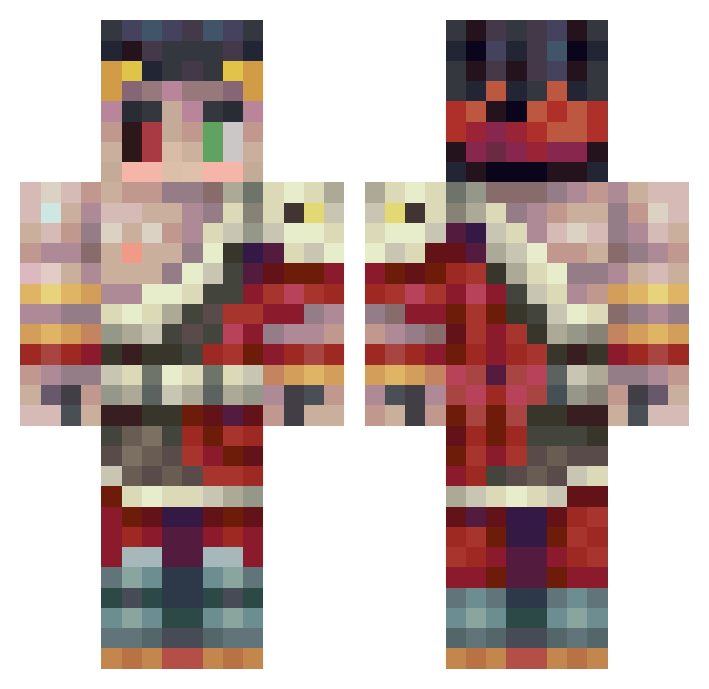 Nokt_1 Minecraft skin, front and back view