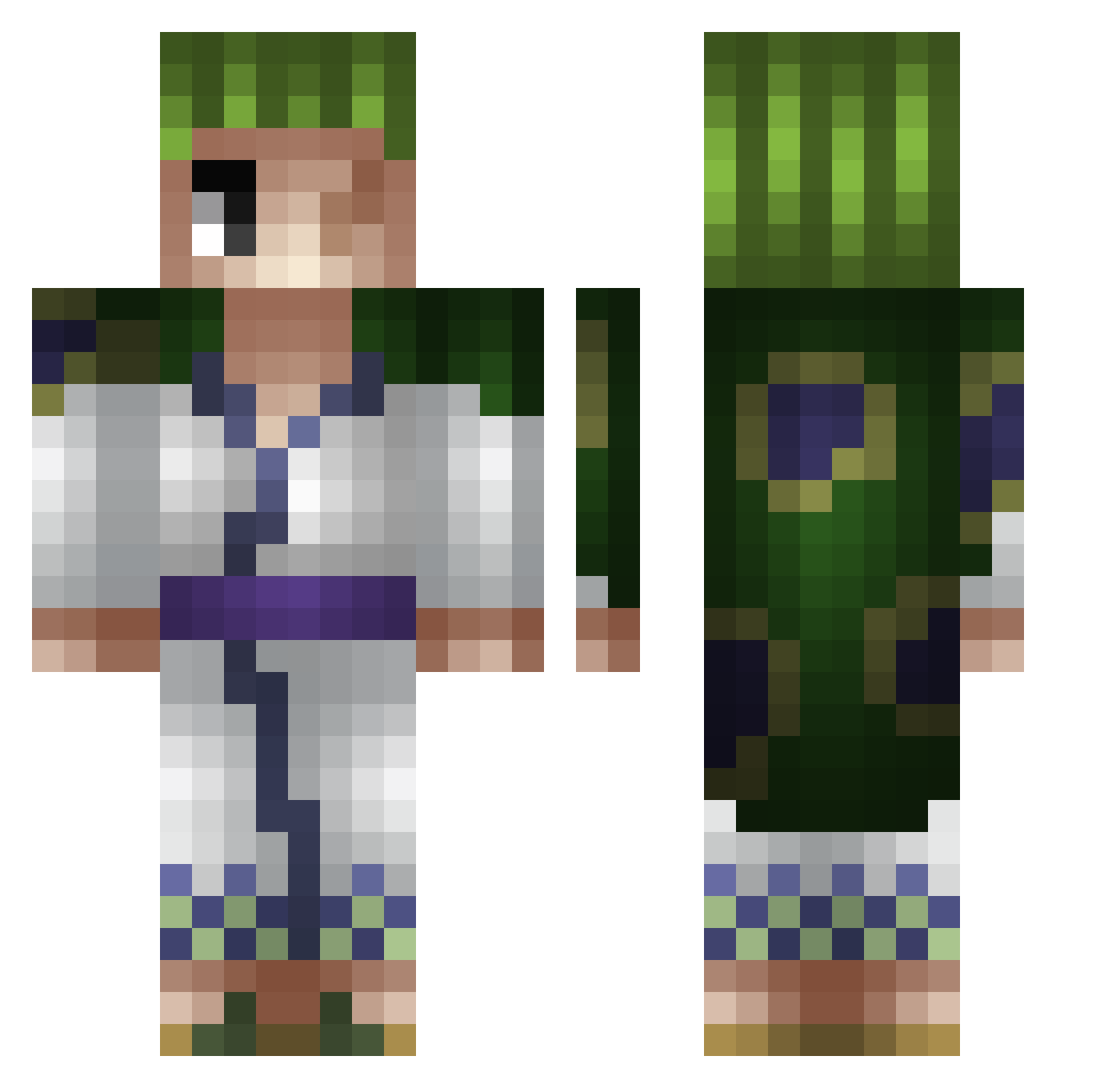 ItzRedazz Minecraft skin, front and back view