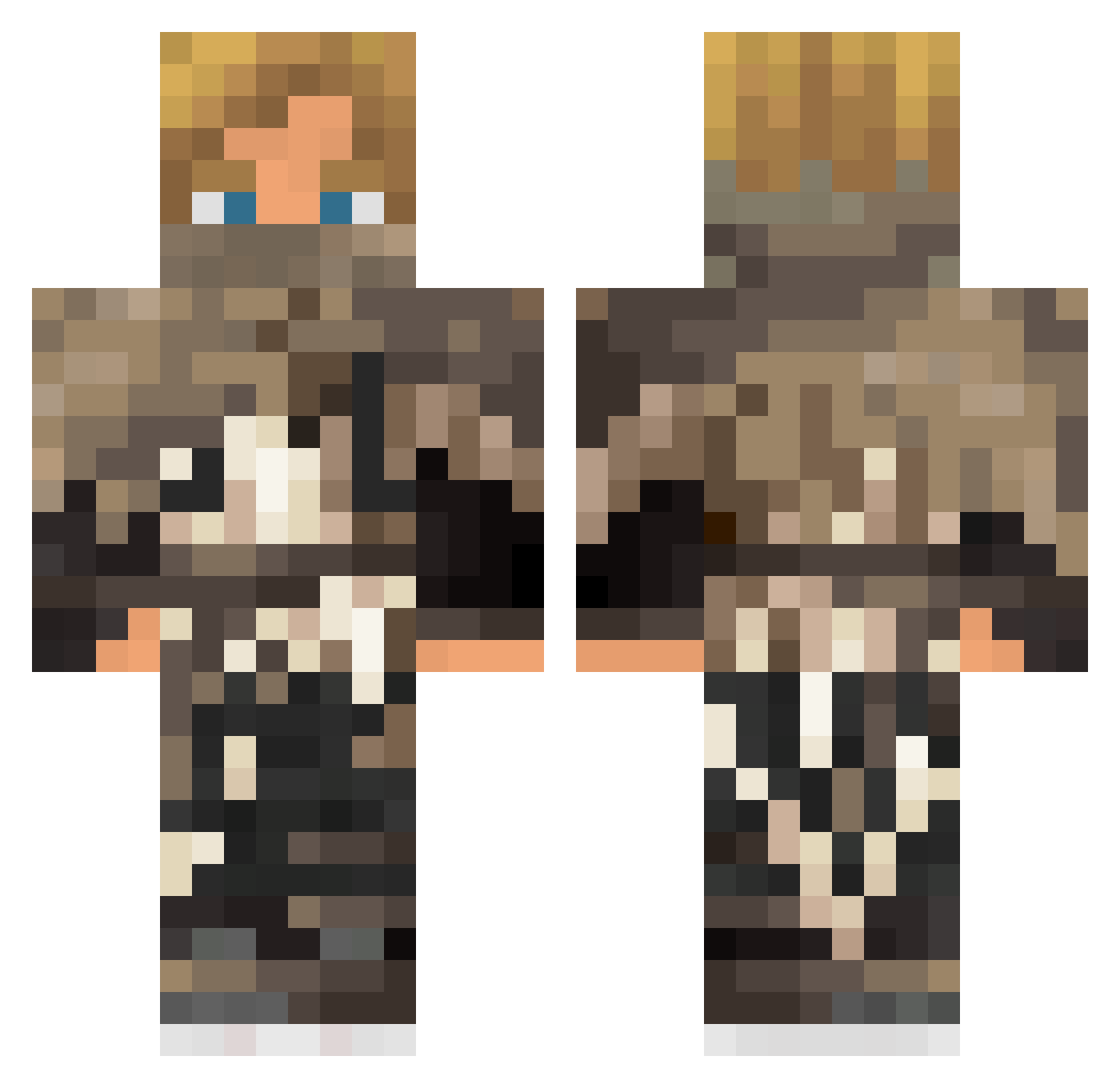 regexbuster Minecraft skin, front and back view