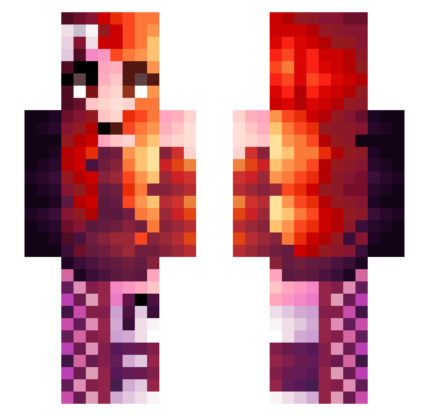 LilJuice Minecraft skin, front and back view
