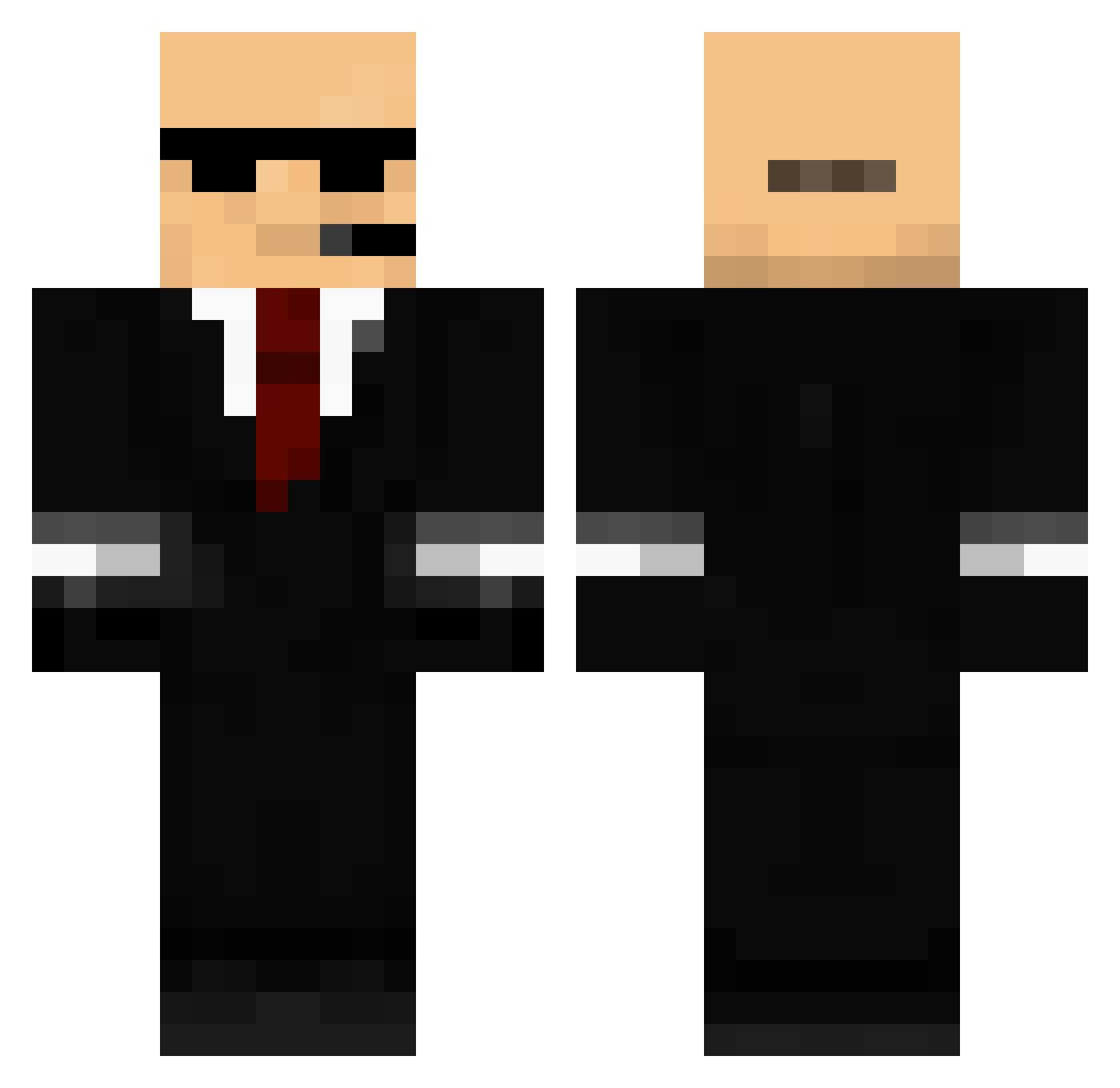 Wabou Minecraft skin, front and back view