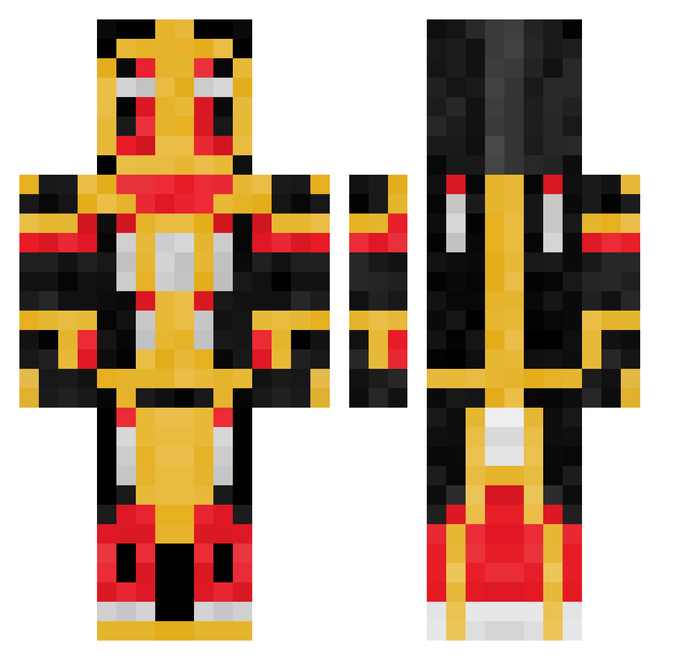 Celestial_Melon Minecraft skin, front and back view