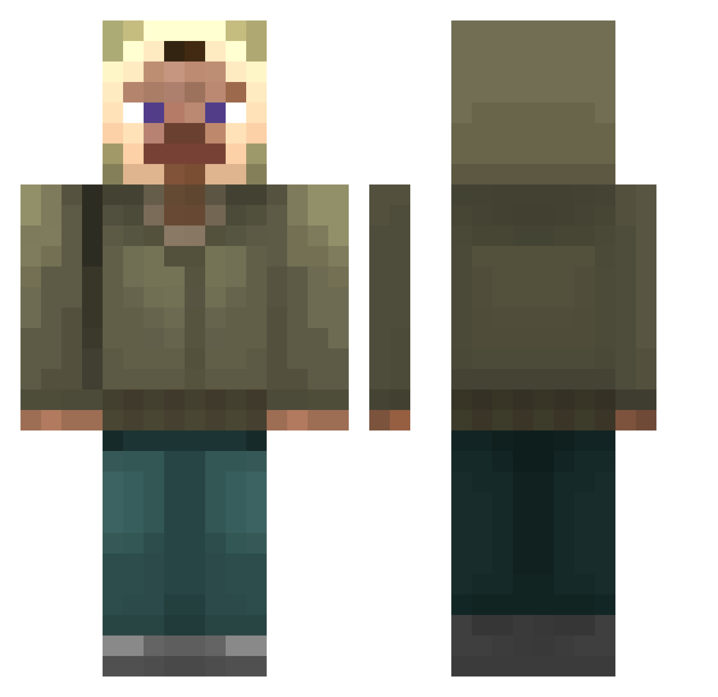 Murros Minecraft skin, front and back view