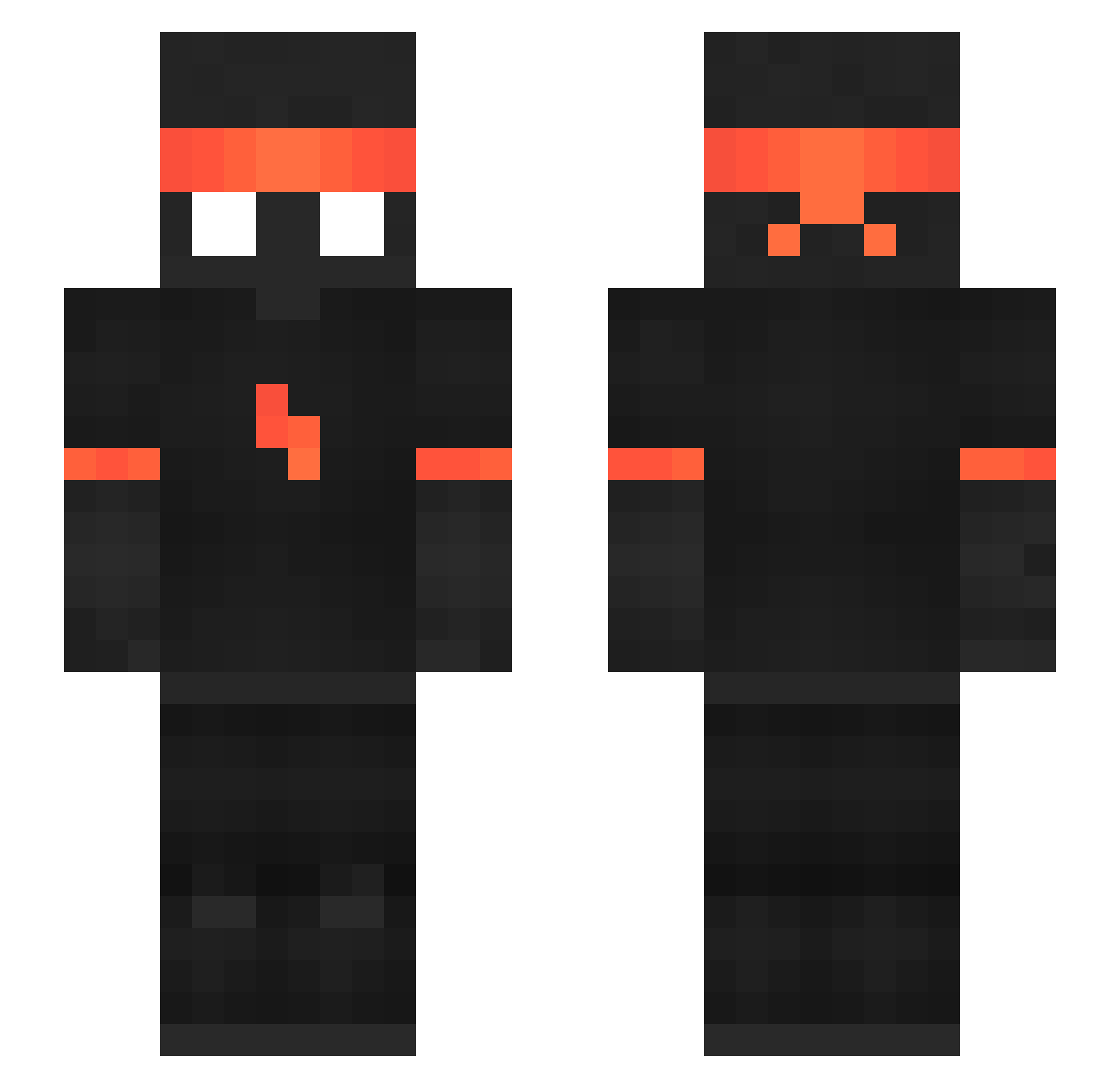 R3dem Minecraft skin, front and back view