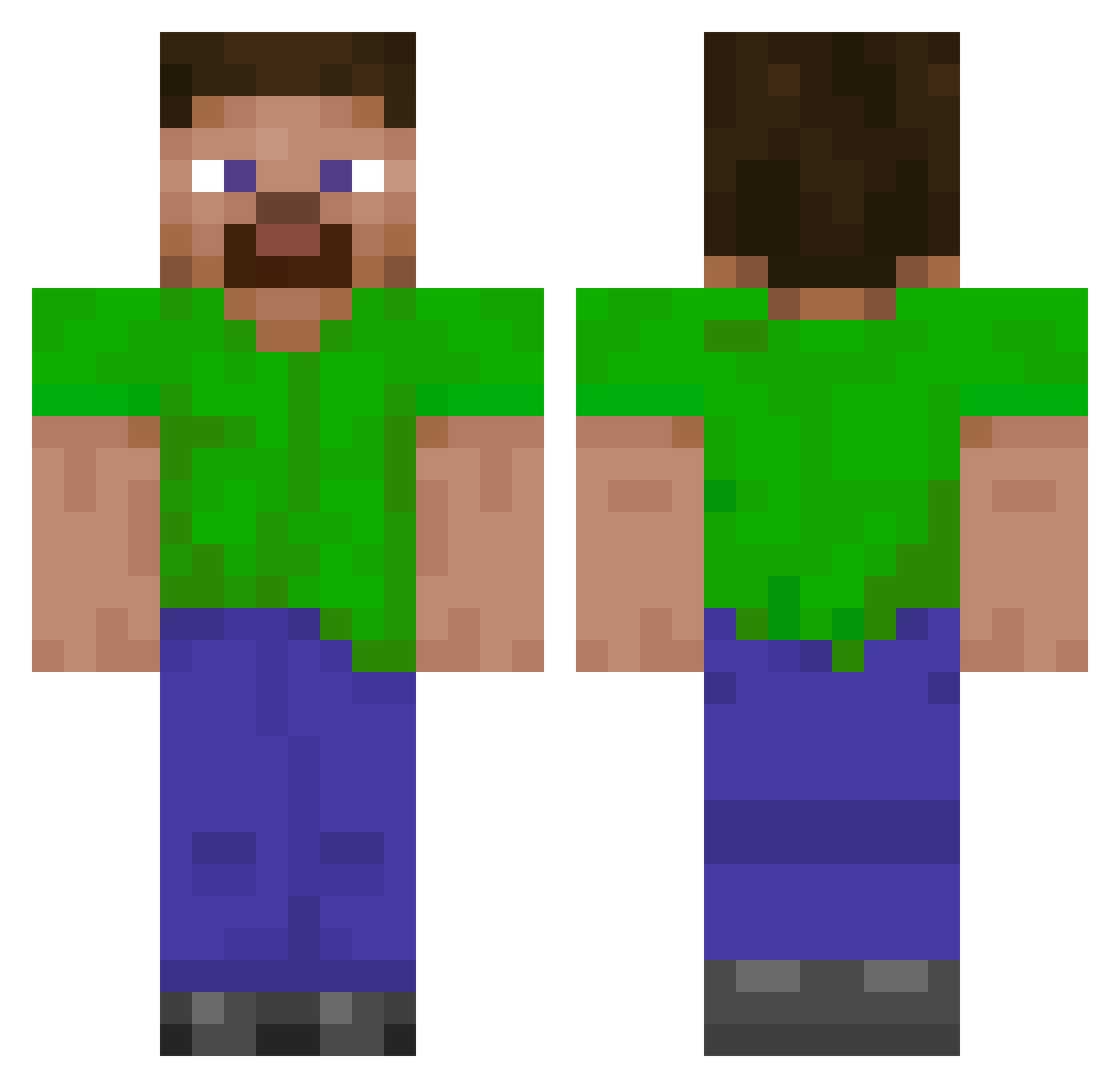 ZB1234 Minecraft skin, front and back view