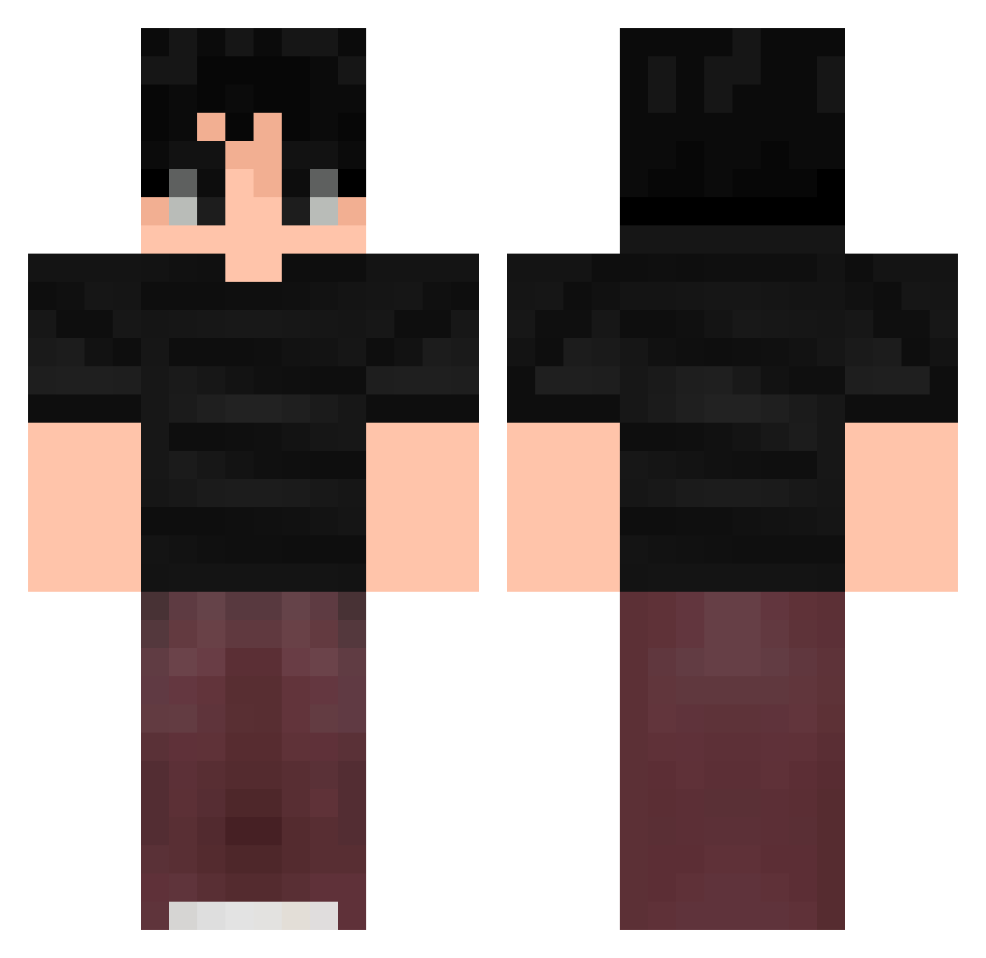 TheBlackMrRodger Minecraft skin, front and back view