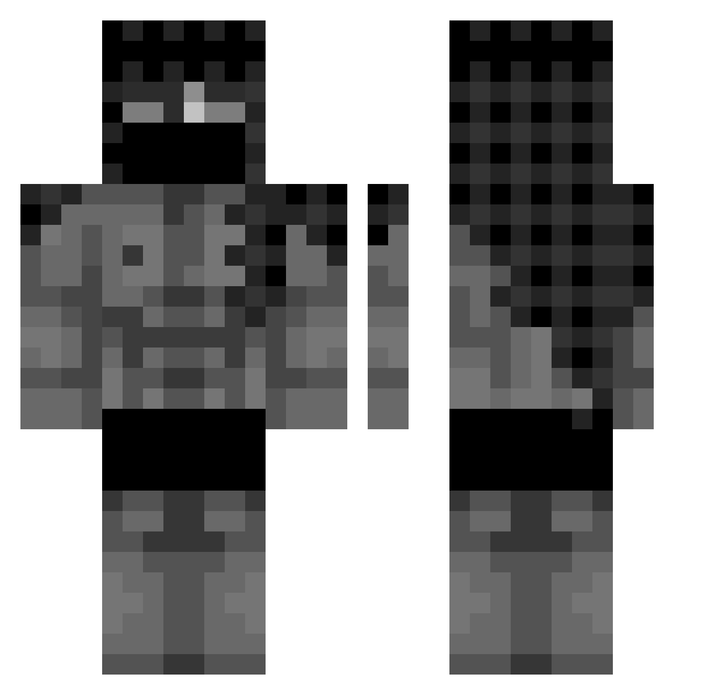 RizzBalls Minecraft skin, front and back view