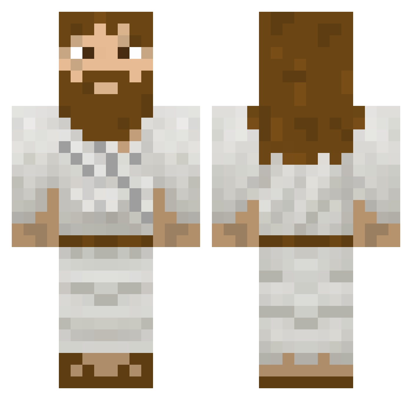 VexiLies Minecraft skin, front and back view