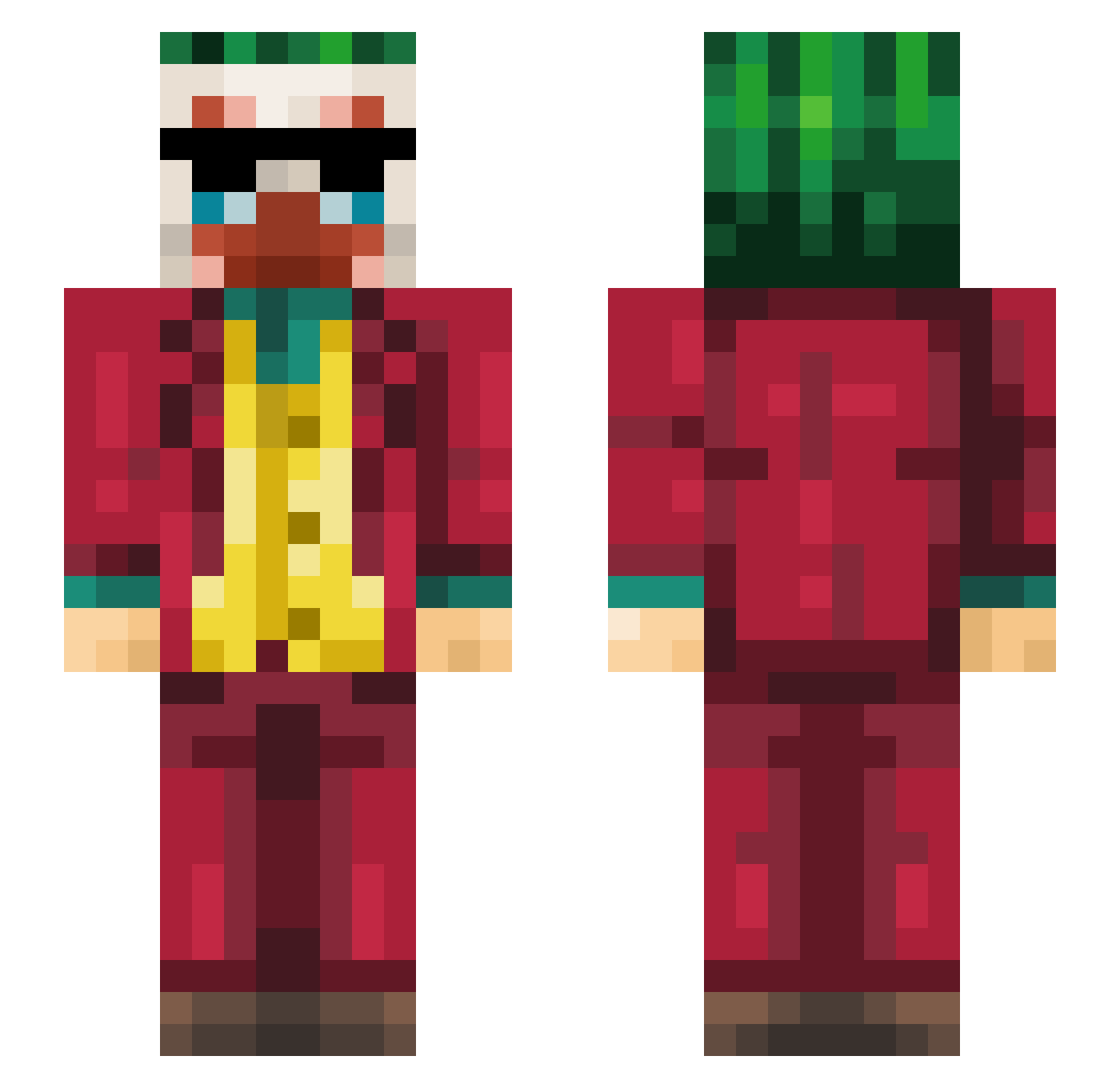 Nugat08 Minecraft skin, front and back view