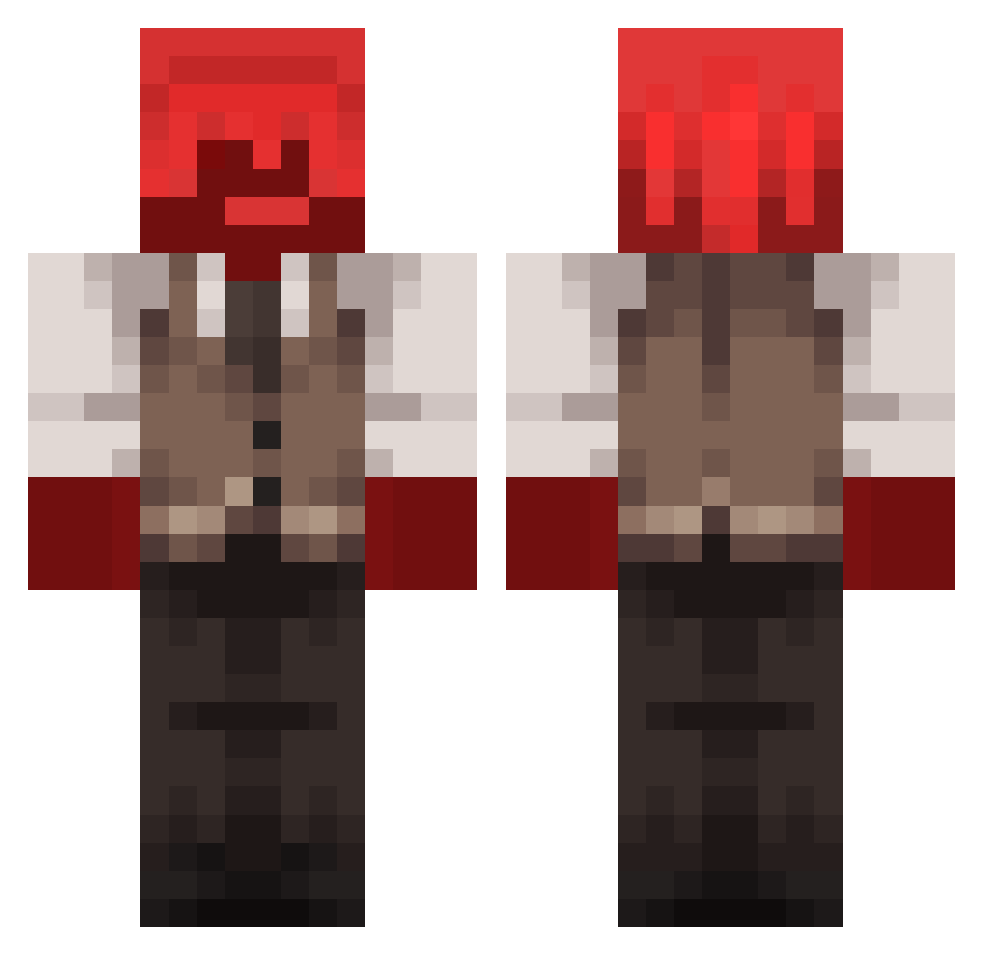 vicaburos Minecraft skin, front and back view