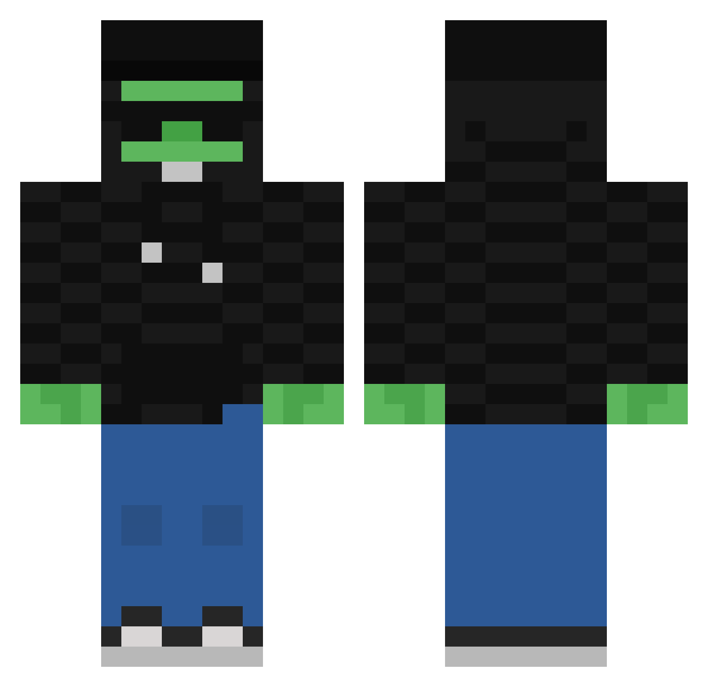 dominantful Minecraft skin, front and back view