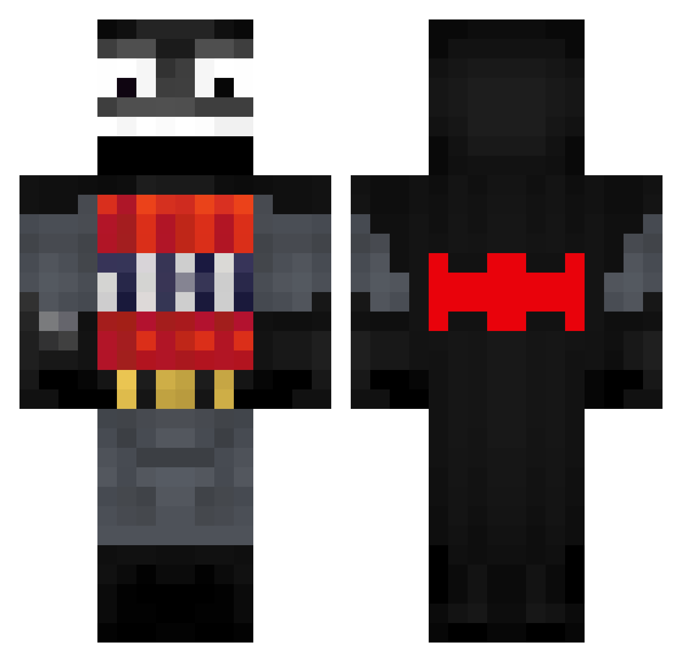 TNTVHS Minecraft skin, front and back view