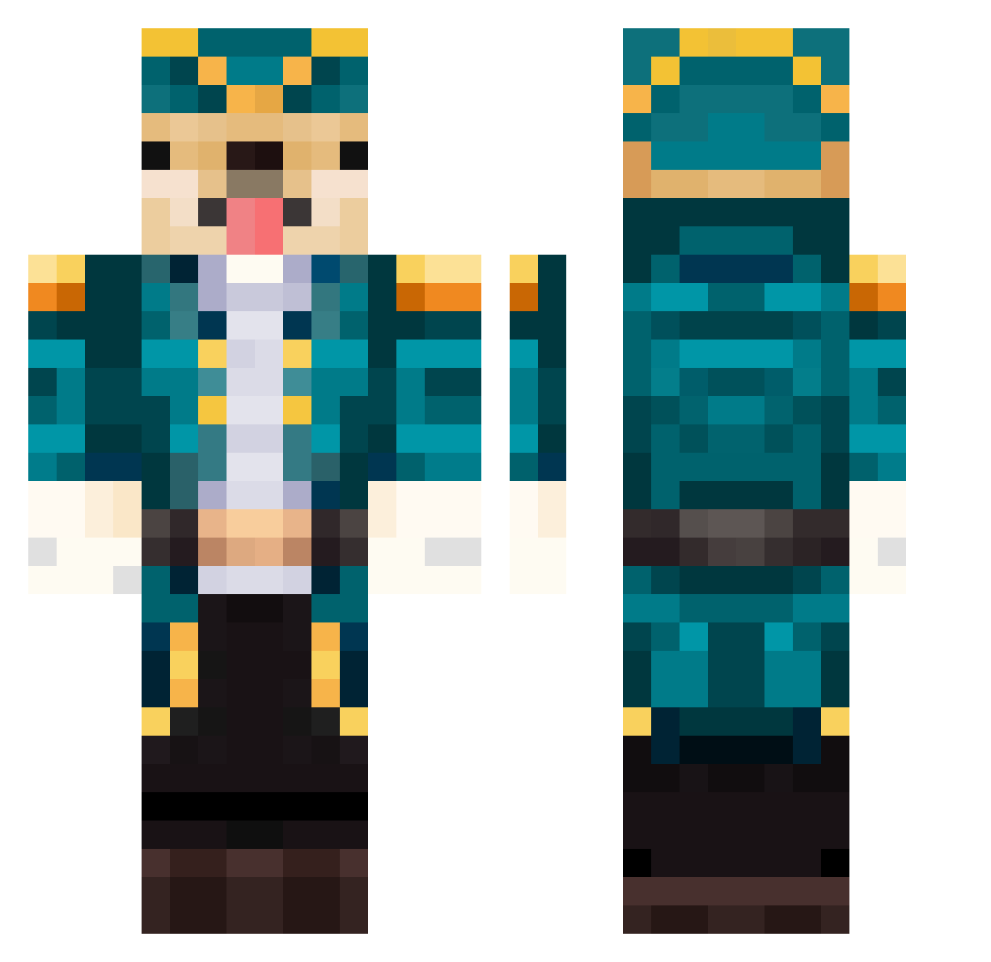 Silly_Shiba Minecraft skin, front and back view