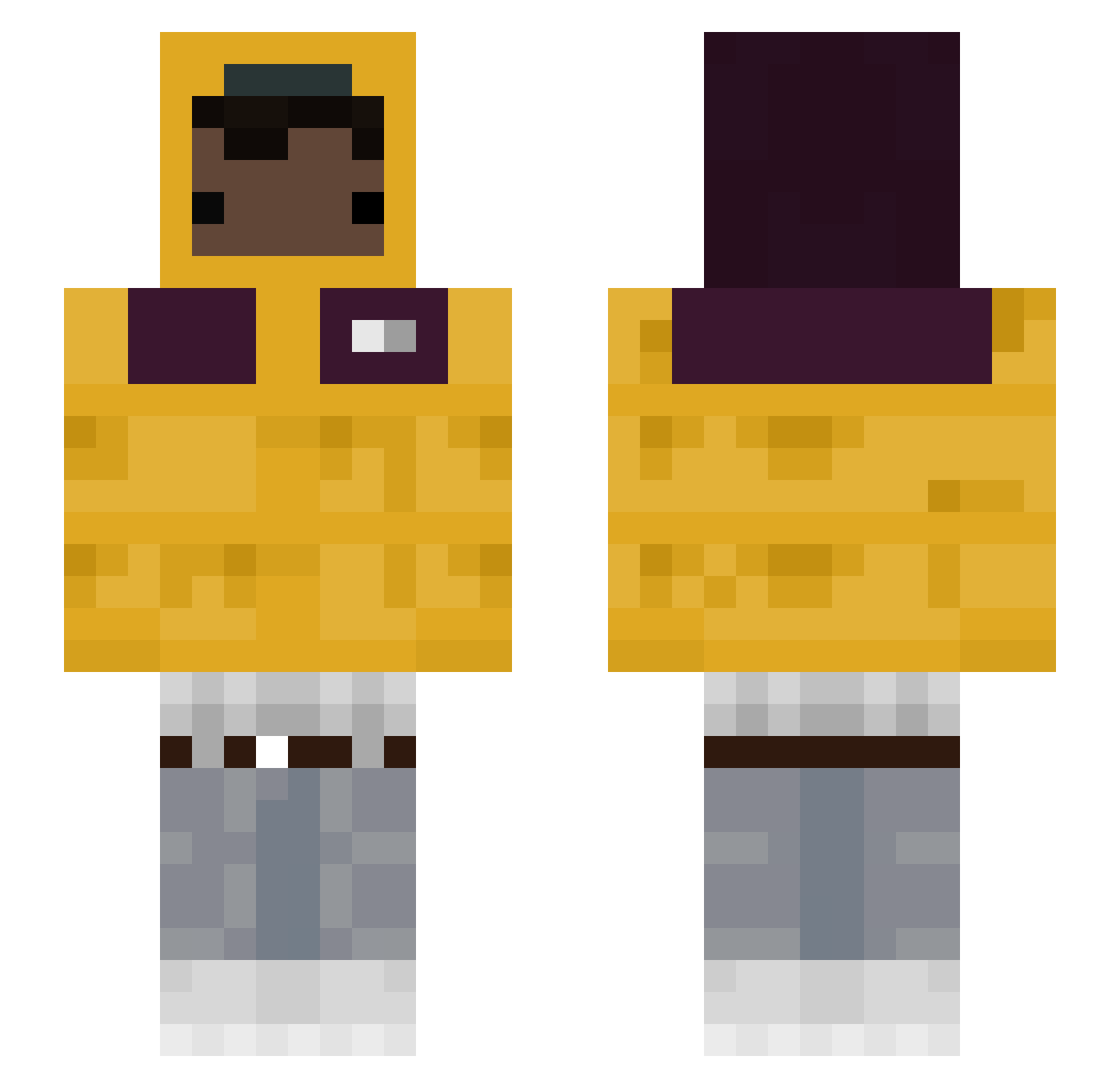 WoopWooper Minecraft skin, front and back view