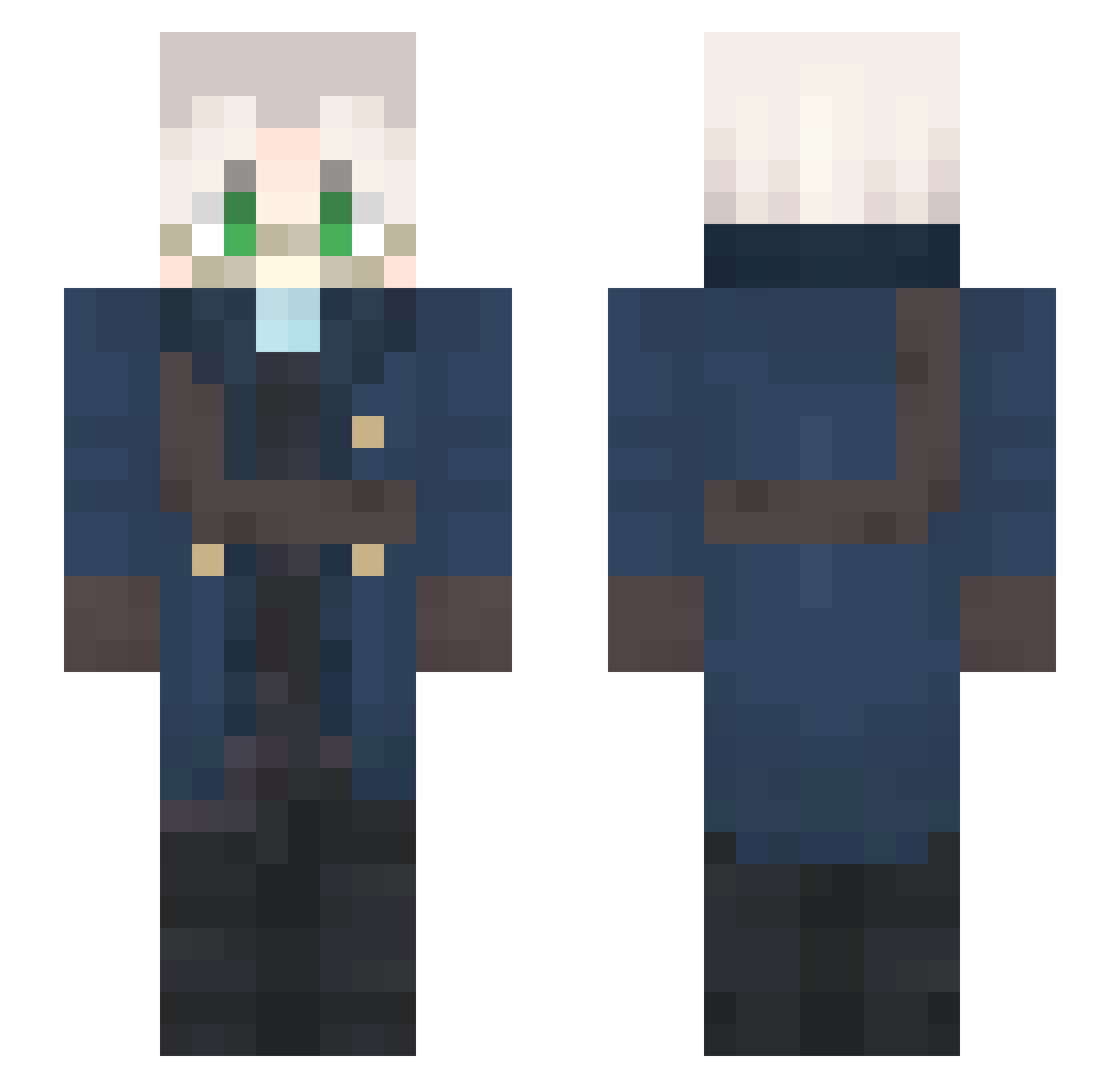 xxxolix Minecraft skin, front and back view