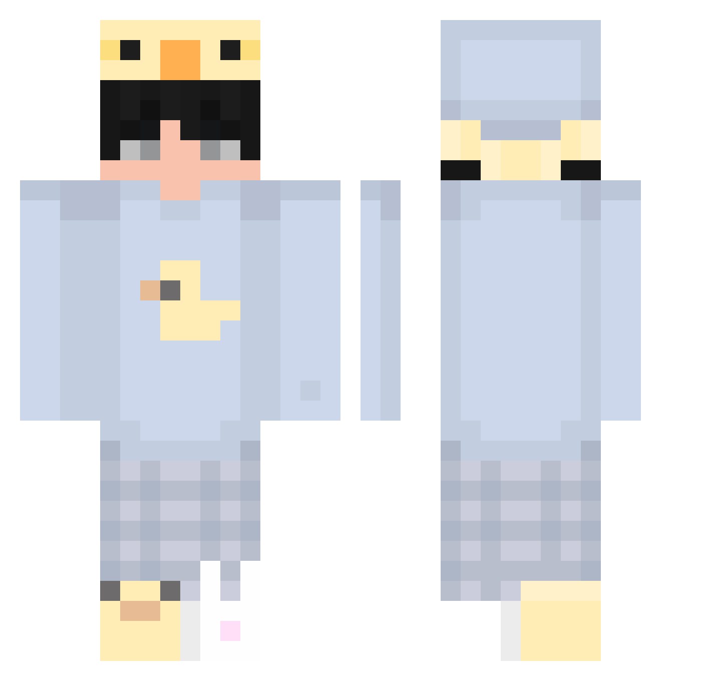 HopeKatniss Minecraft skin, front and back view