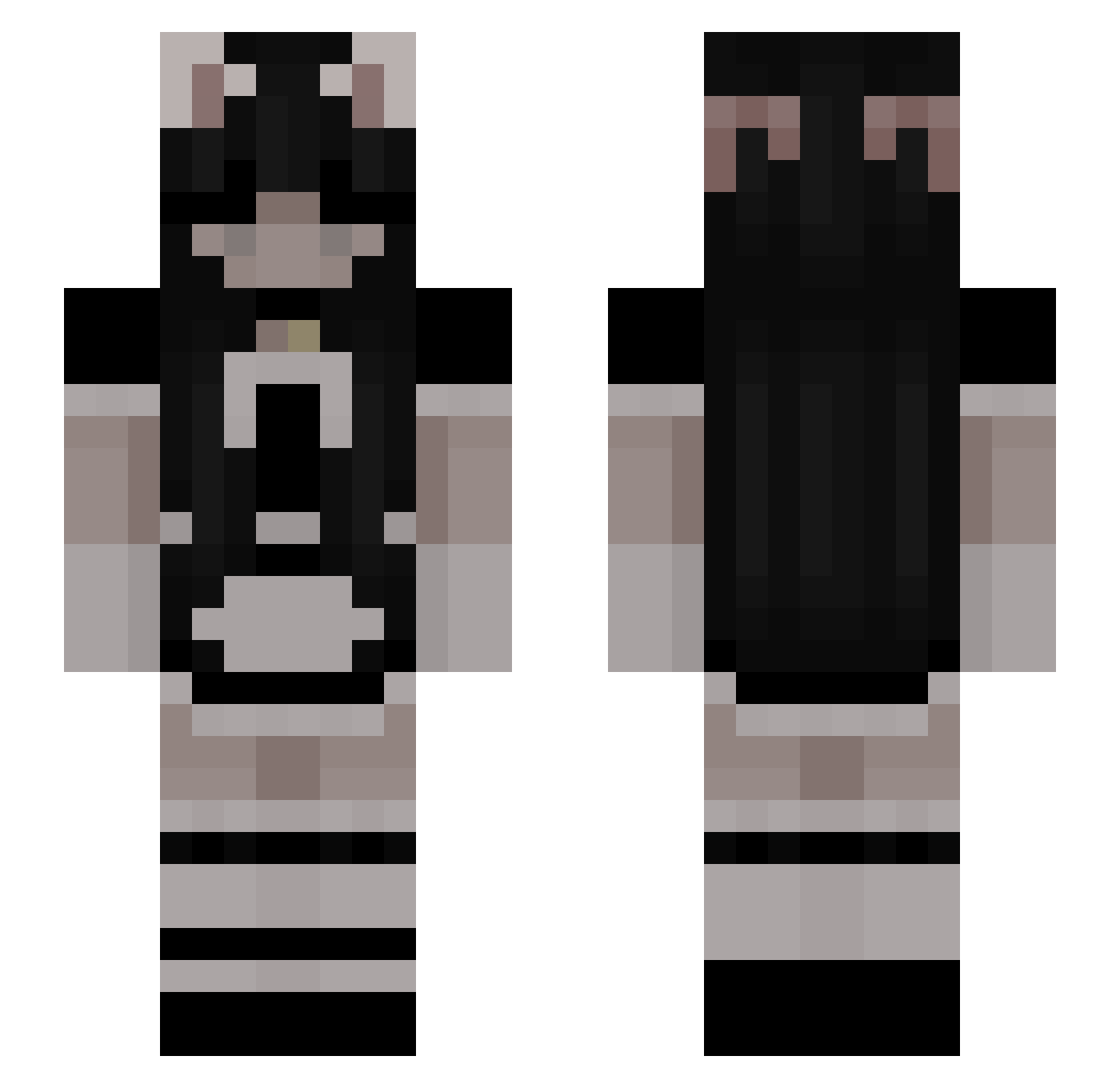 vocalistic Minecraft skin, front and back view