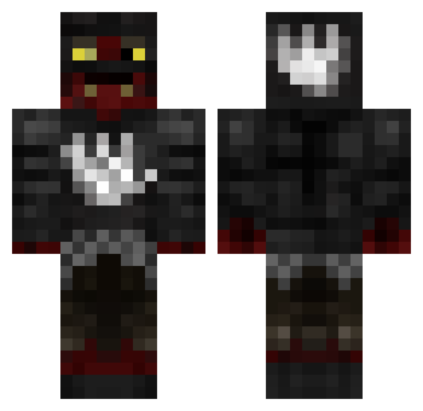 Brume Minecraft skin, front and back view