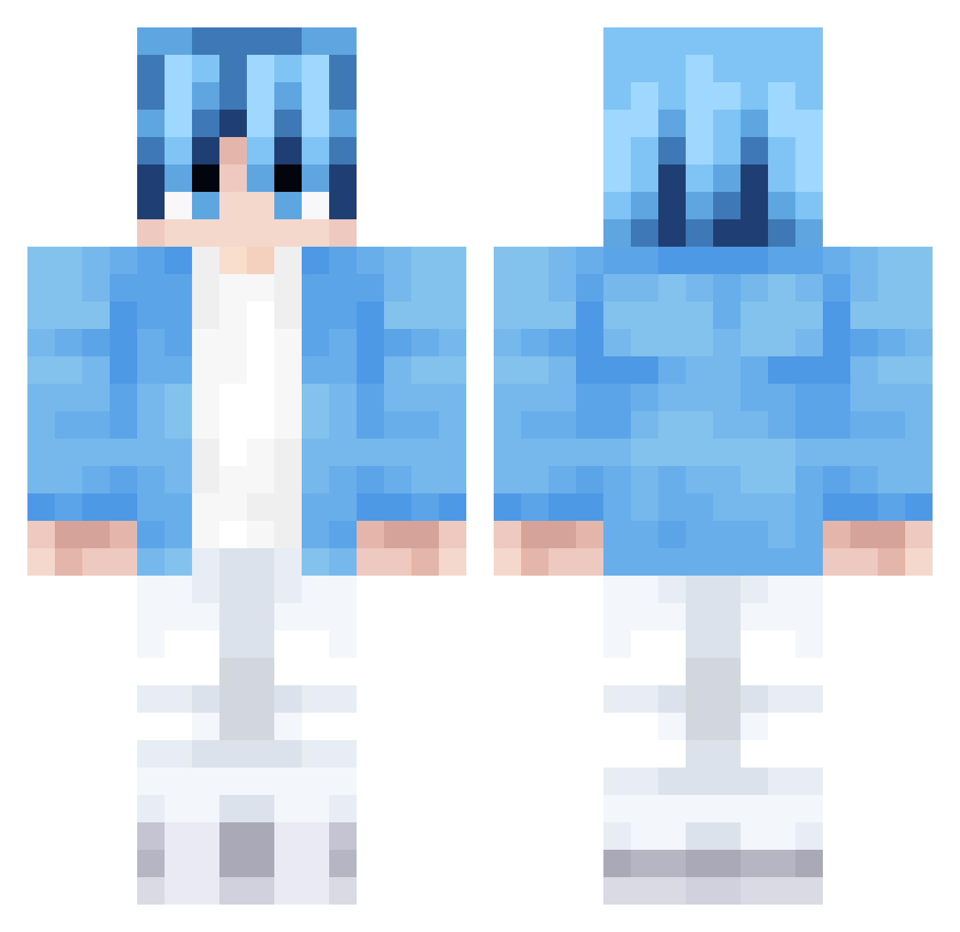 VEXNxo Minecraft skin, front and back view
