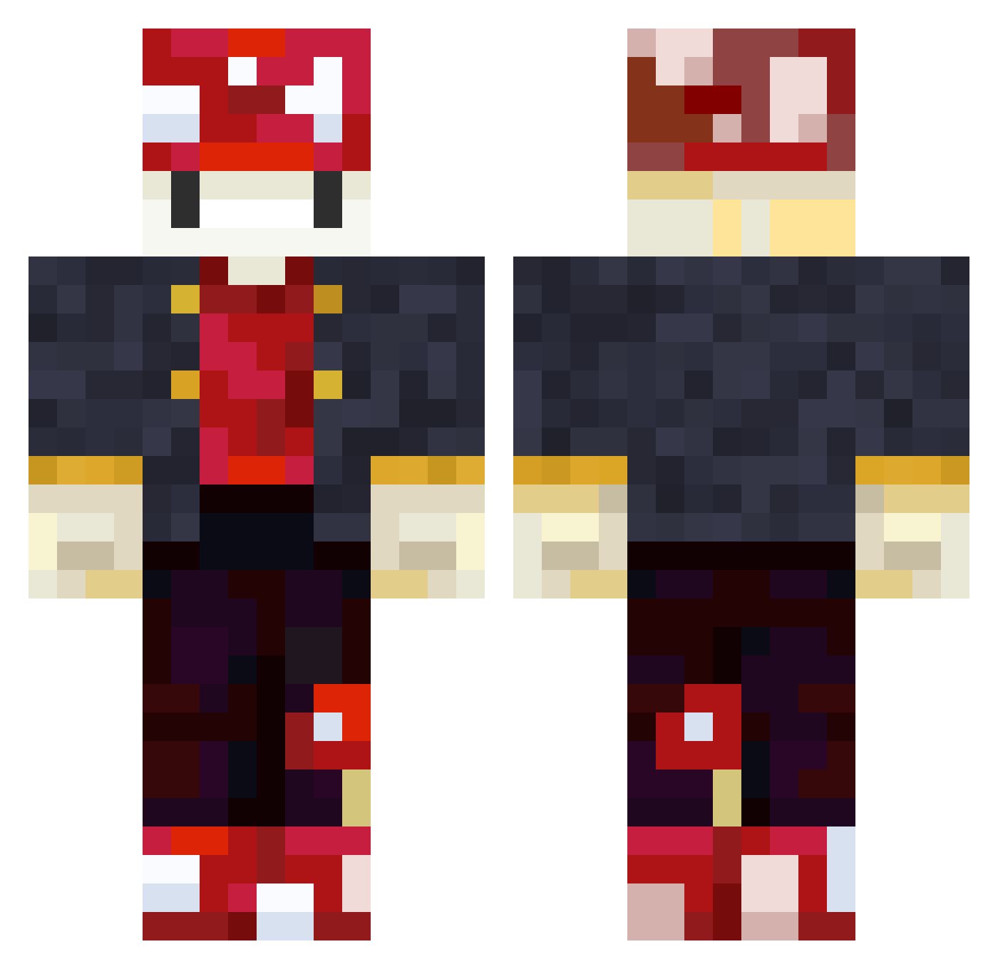 jootten Minecraft skin, front and back view