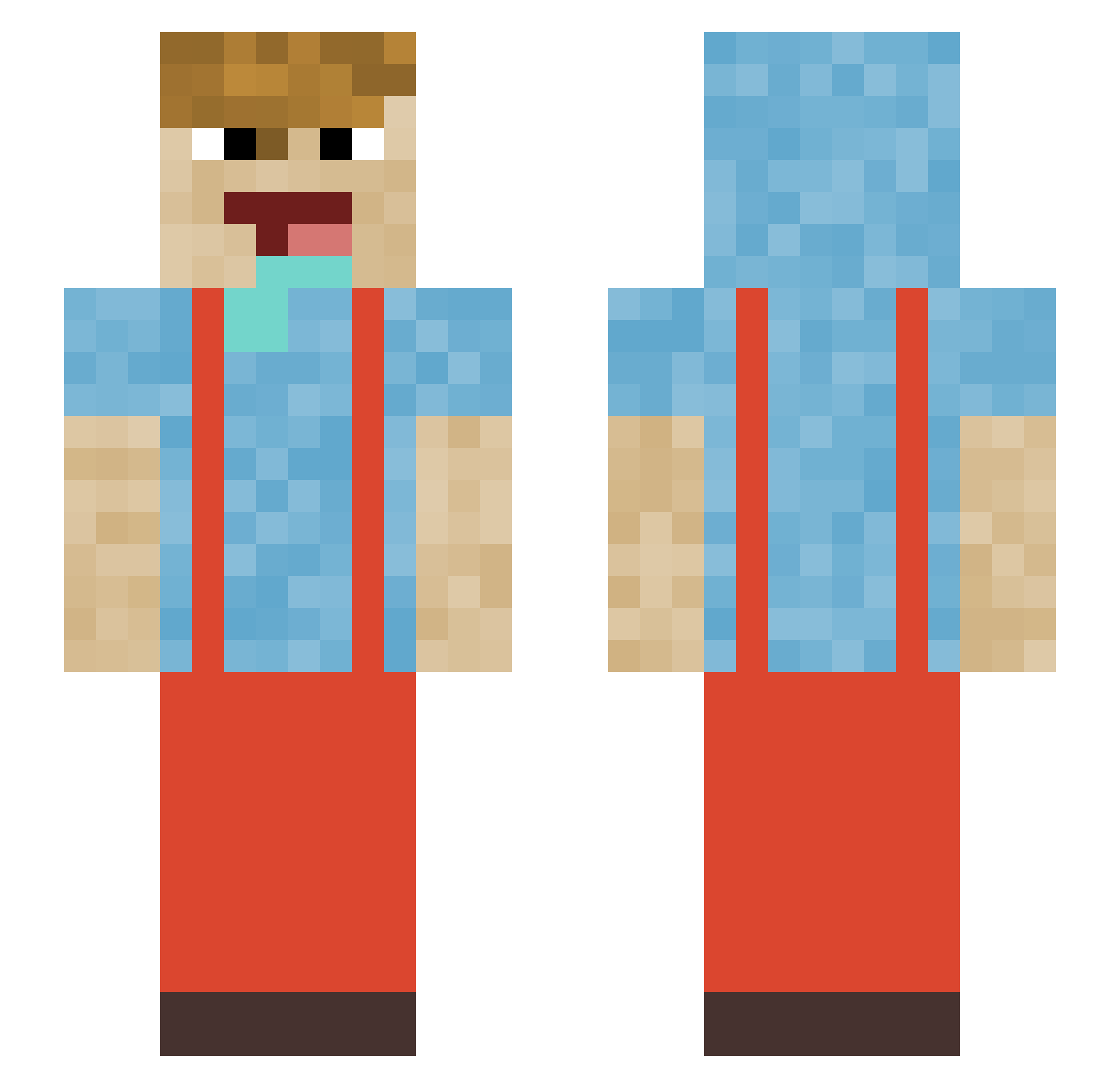 Wolfskin45 Minecraft skin, front and back view