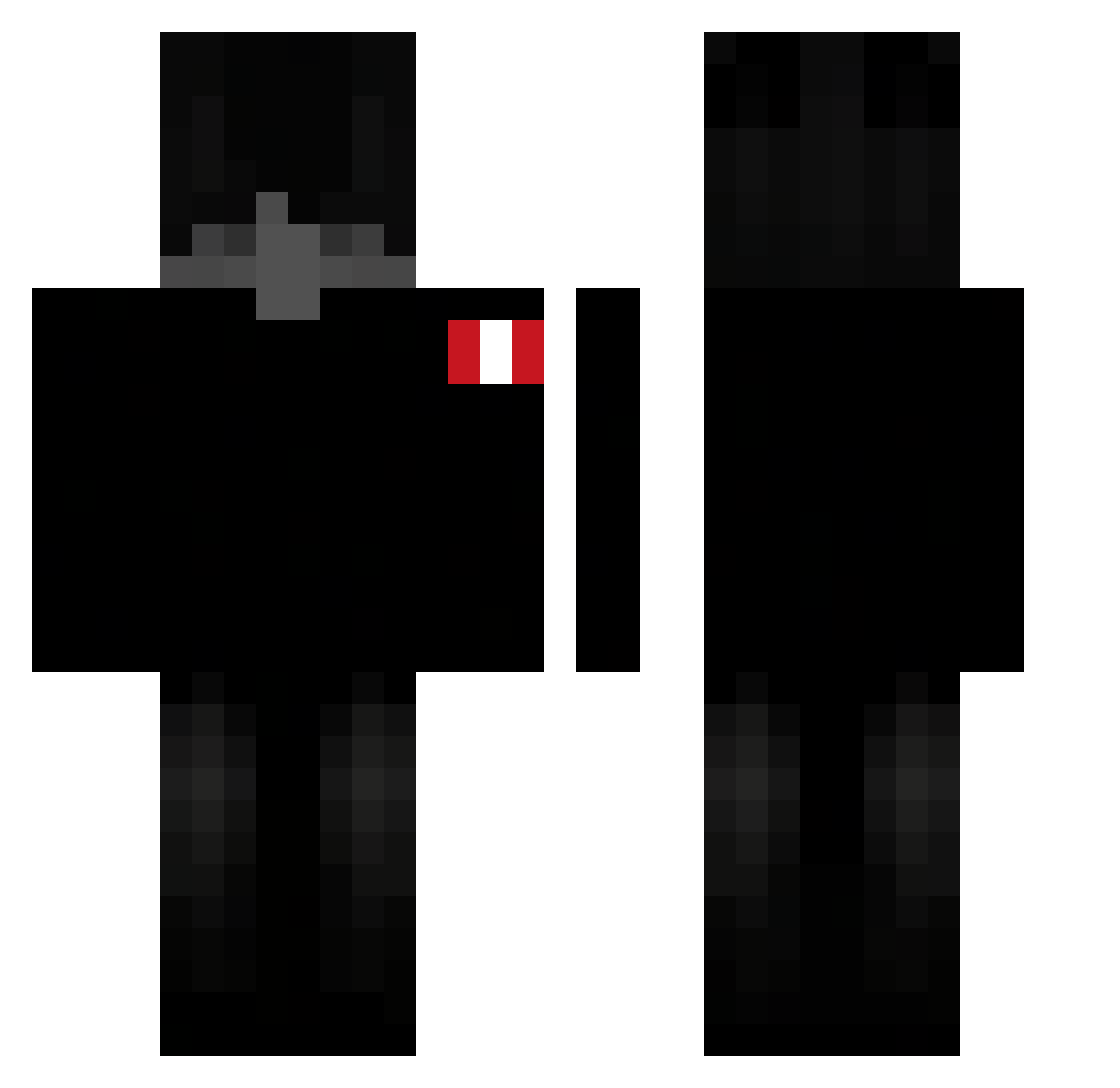 vWorf Minecraft skin, front and back view
