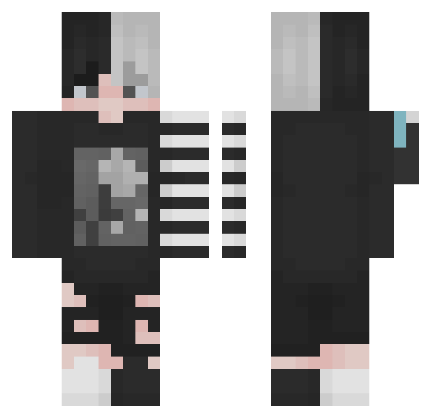 Jihu0120 Minecraft skin, front and back view