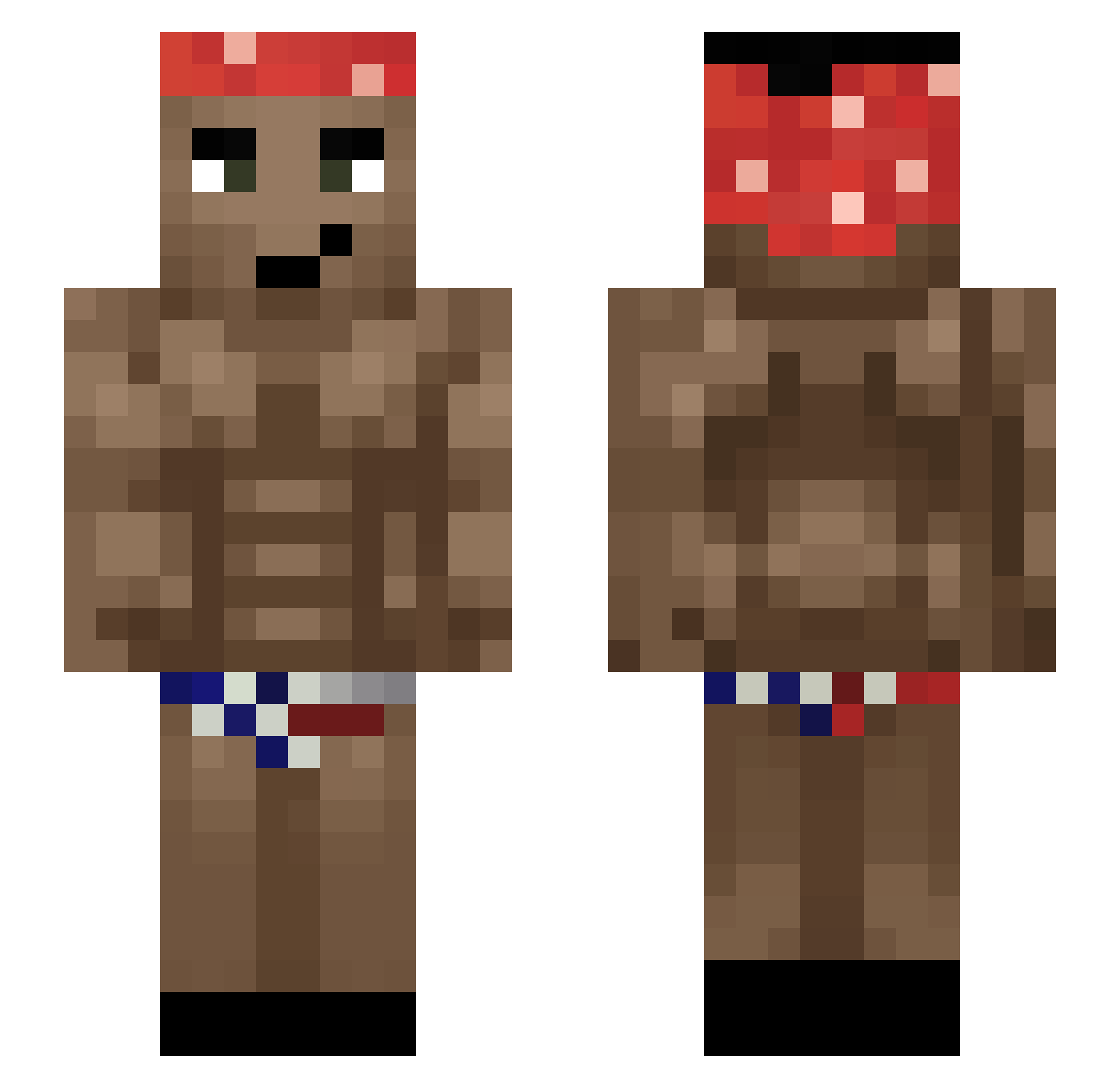 BehaarteJacke Minecraft skin, front and back view