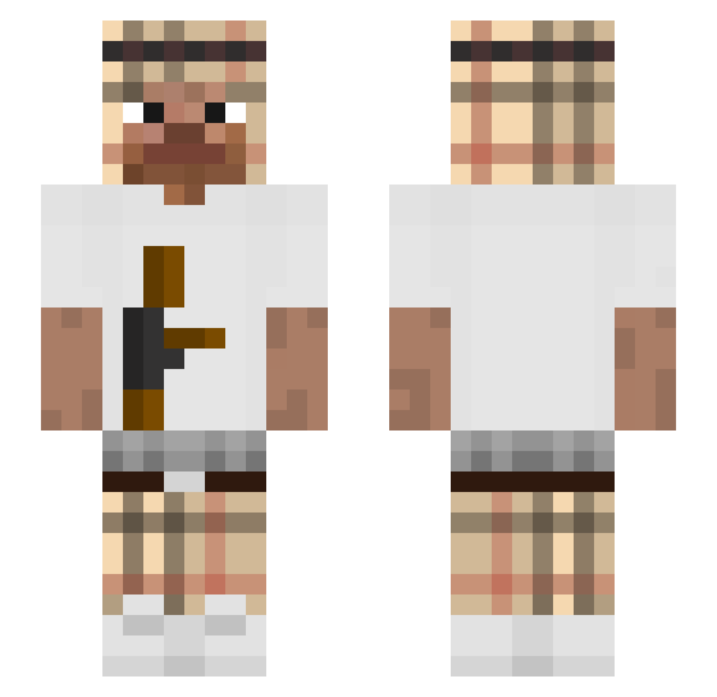 Oppollo Minecraft skin, front and back view