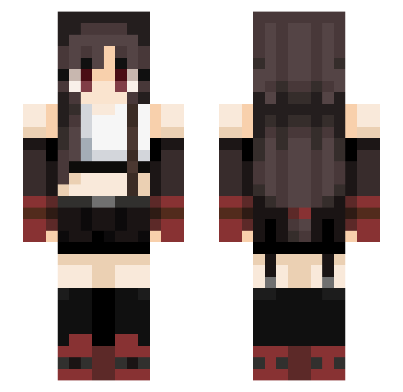 rau7kk Minecraft skin, front and back view