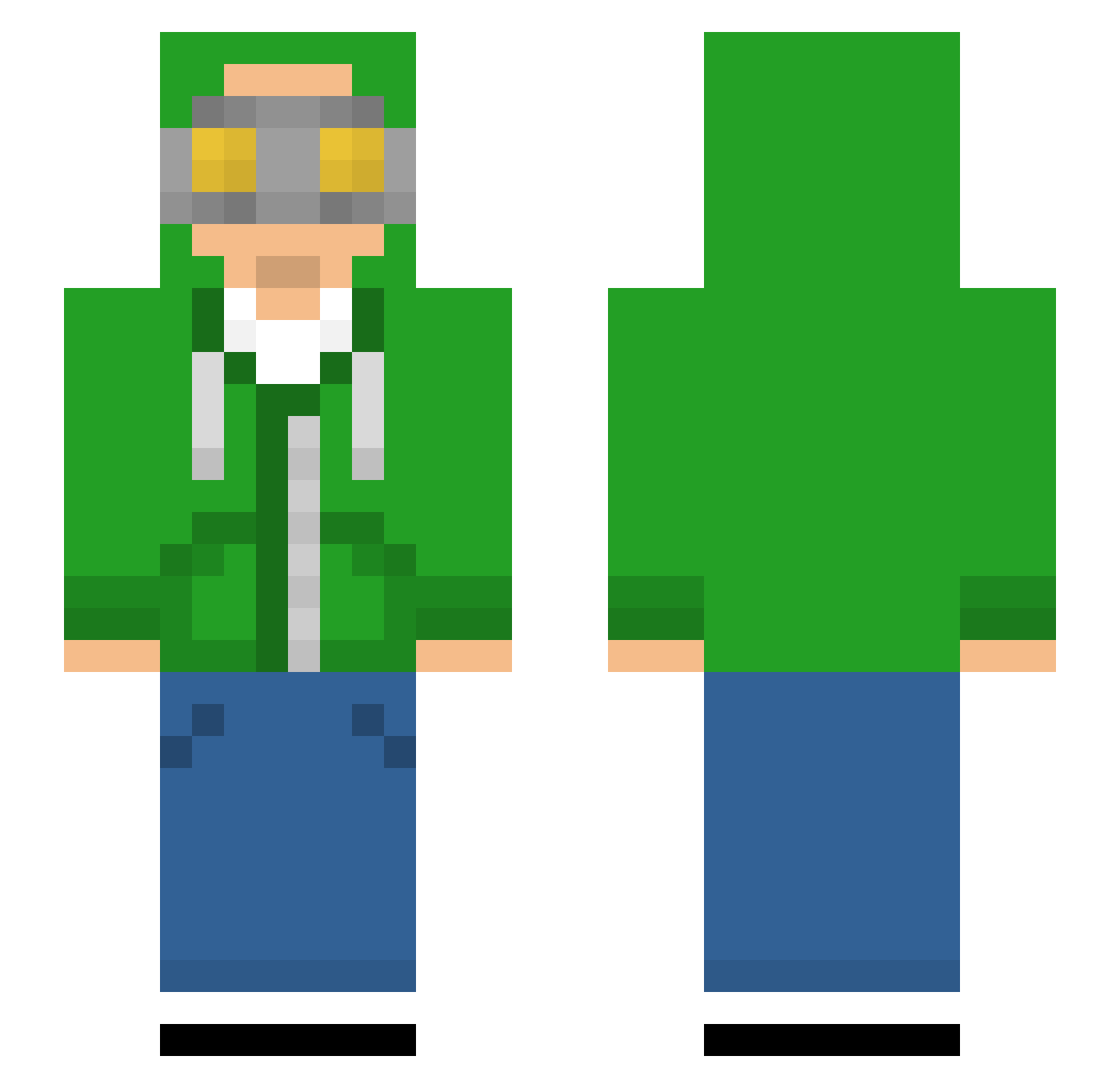 cruiy Minecraft skin, front and back view