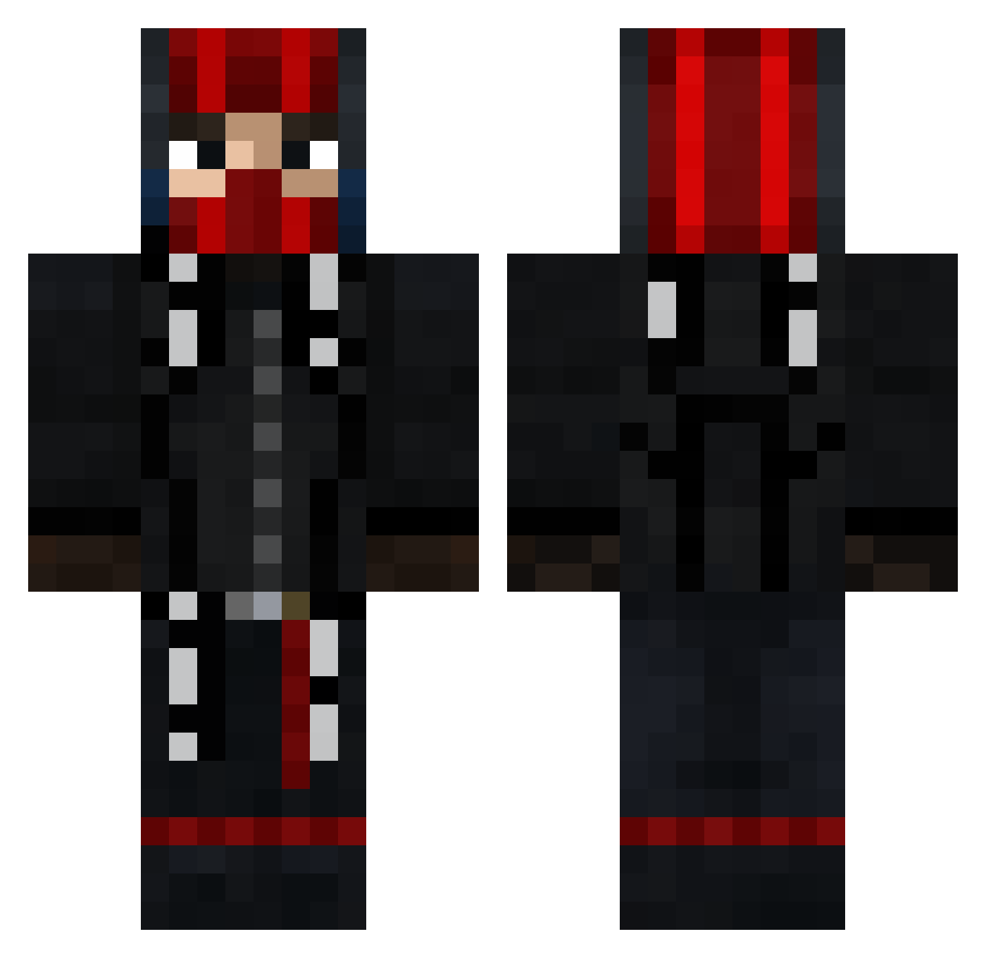 RainingMango Minecraft skin, front and back view