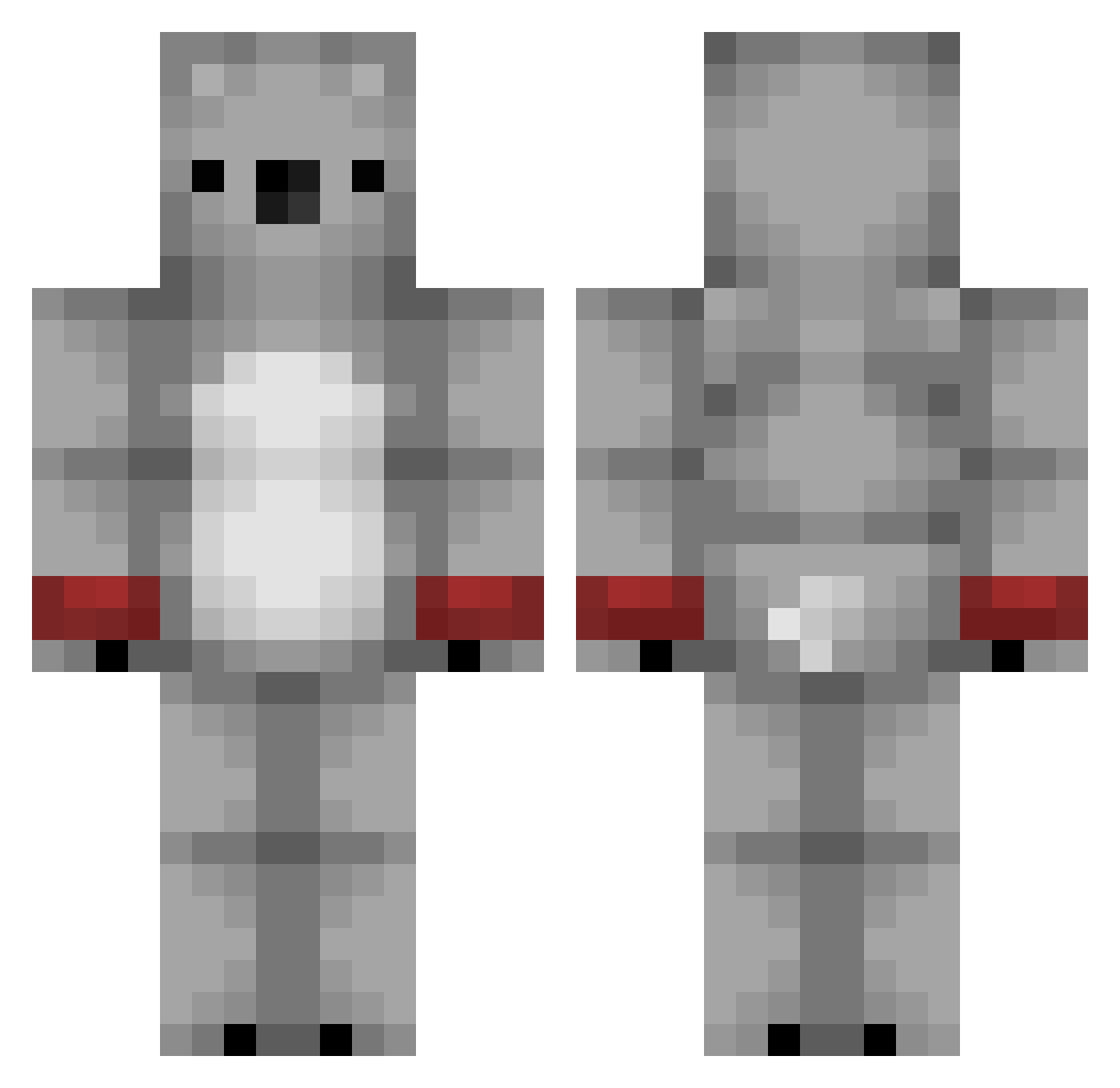 Kleiton84324 Minecraft skin, front and back view