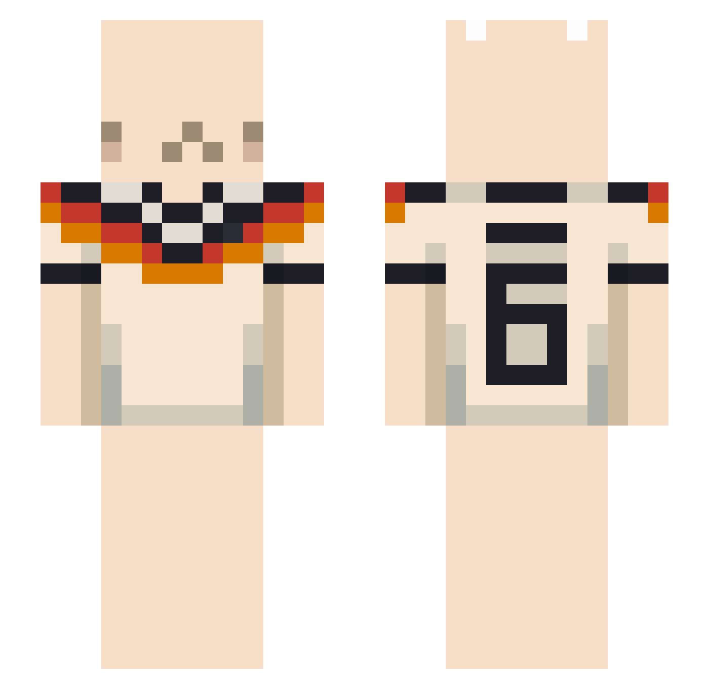 Banonovic Minecraft skin, front and back view